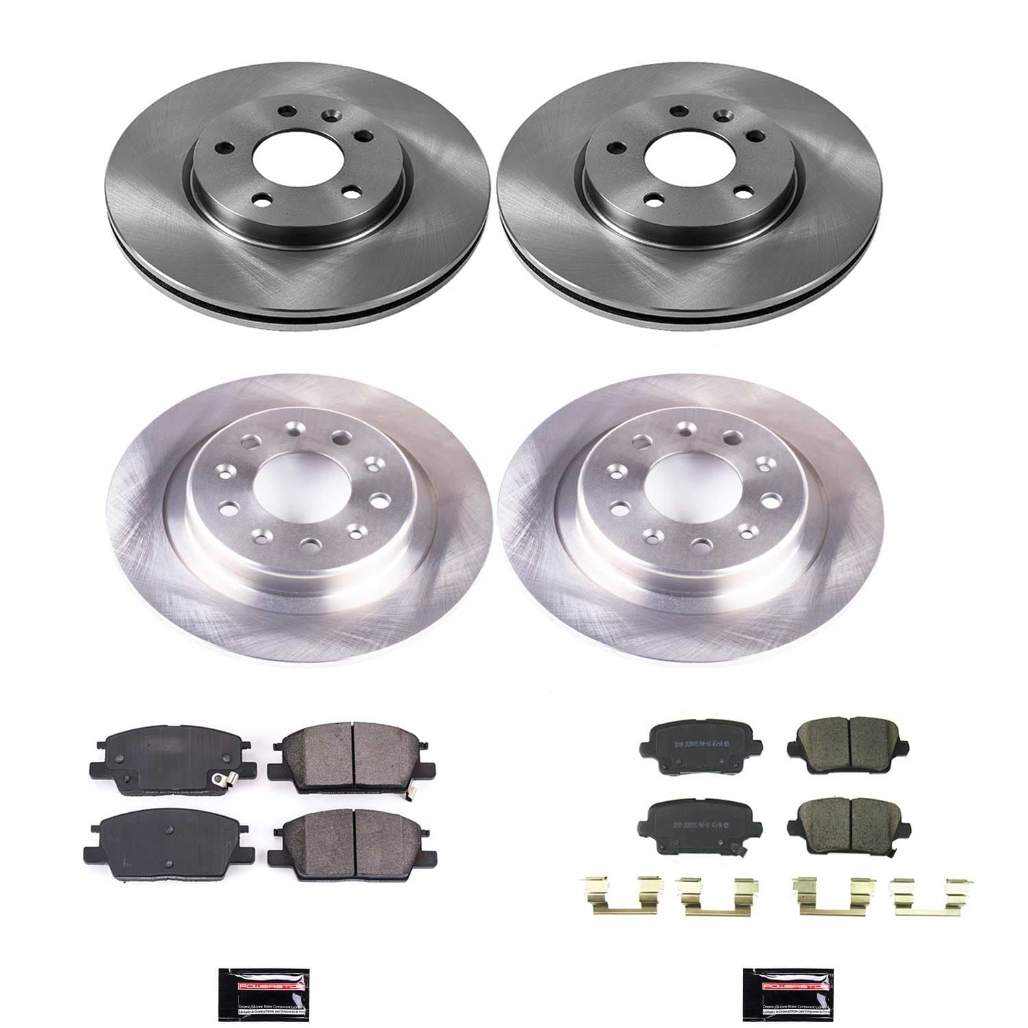 Power Stop - KOE8689 - Front and Rear - Disc Brake Pad and Rotor Kit image 1