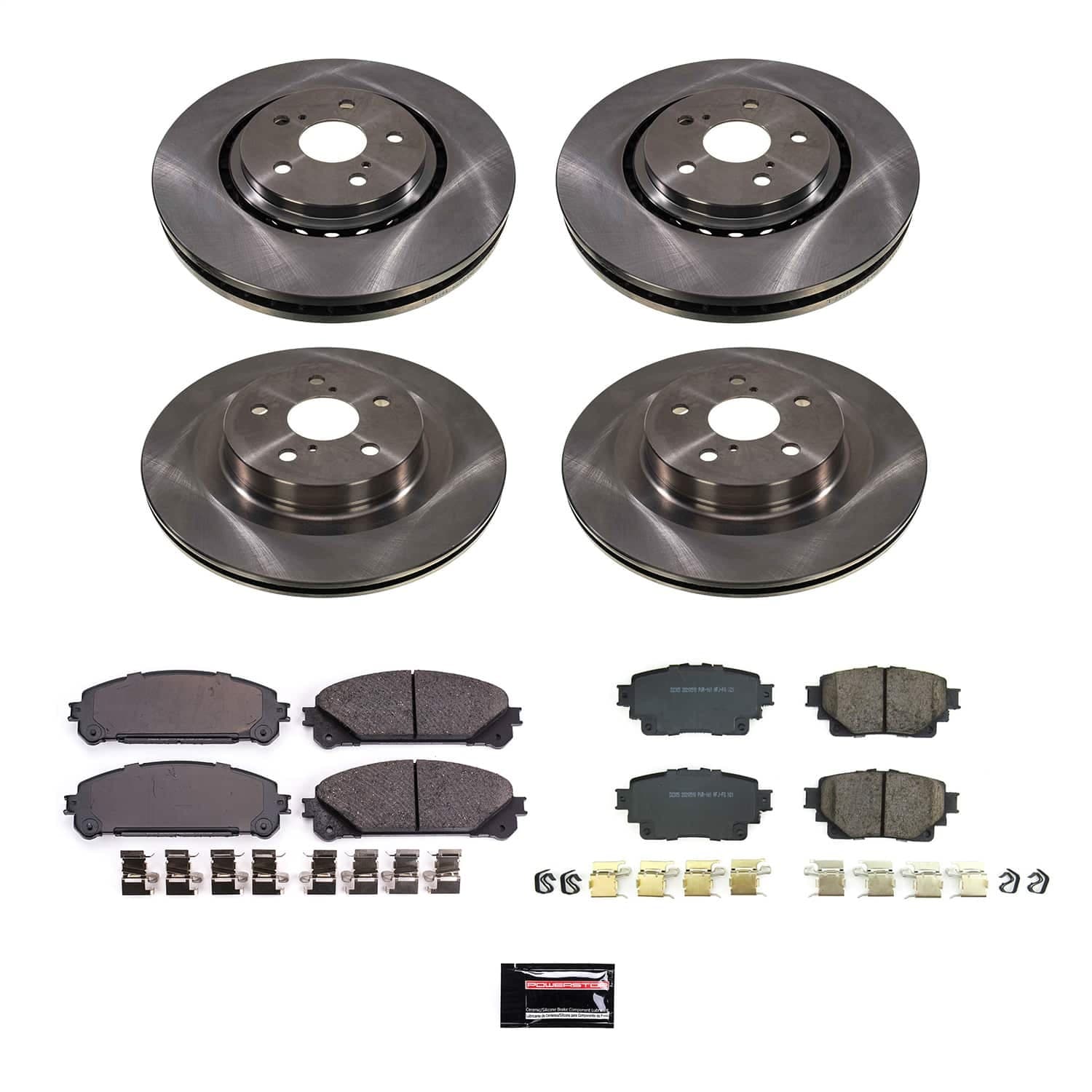 Power Stop - KOE8736 - Front and Rear - Disc Brake Pad and Rotor Kit image 1