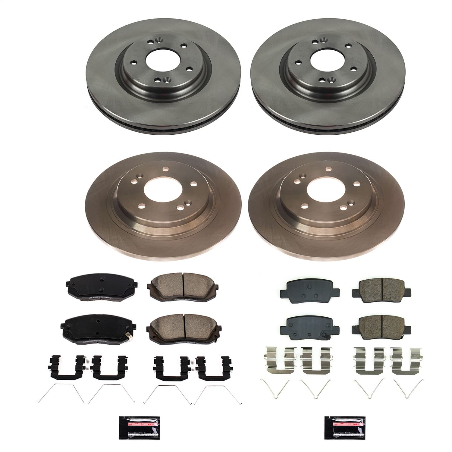 Power Stop - KOE8811 - Front and Rear - Disc Brake Pad and Rotor Kit image 1