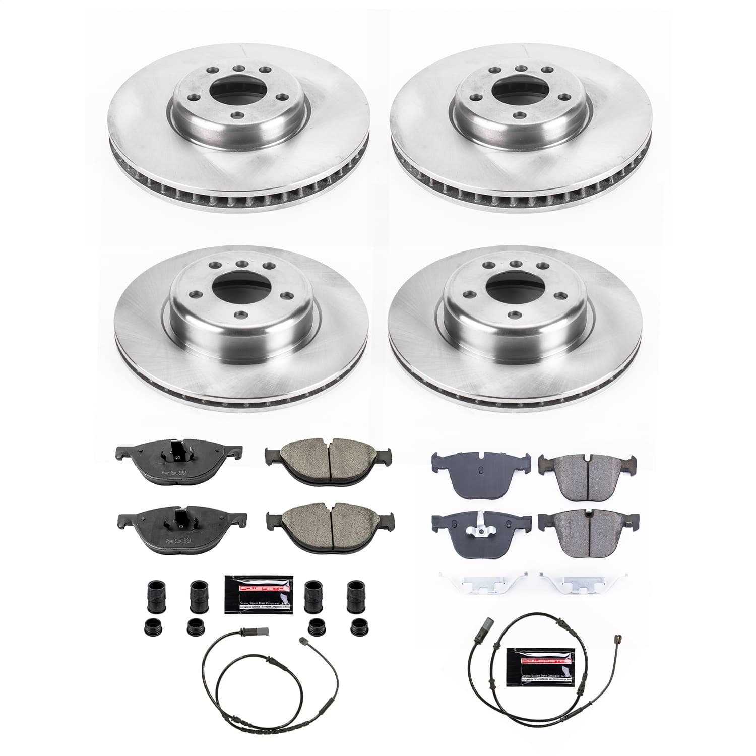 Power Stop - KOE8849 - Front and Rear - Disc Brake Pad and Rotor Kit image 1