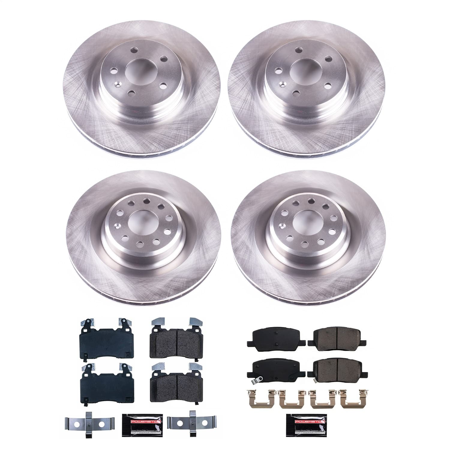 Power Stop - KOE8858 - Front and Rear - Disc Brake Pad and Rotor Kit image 1