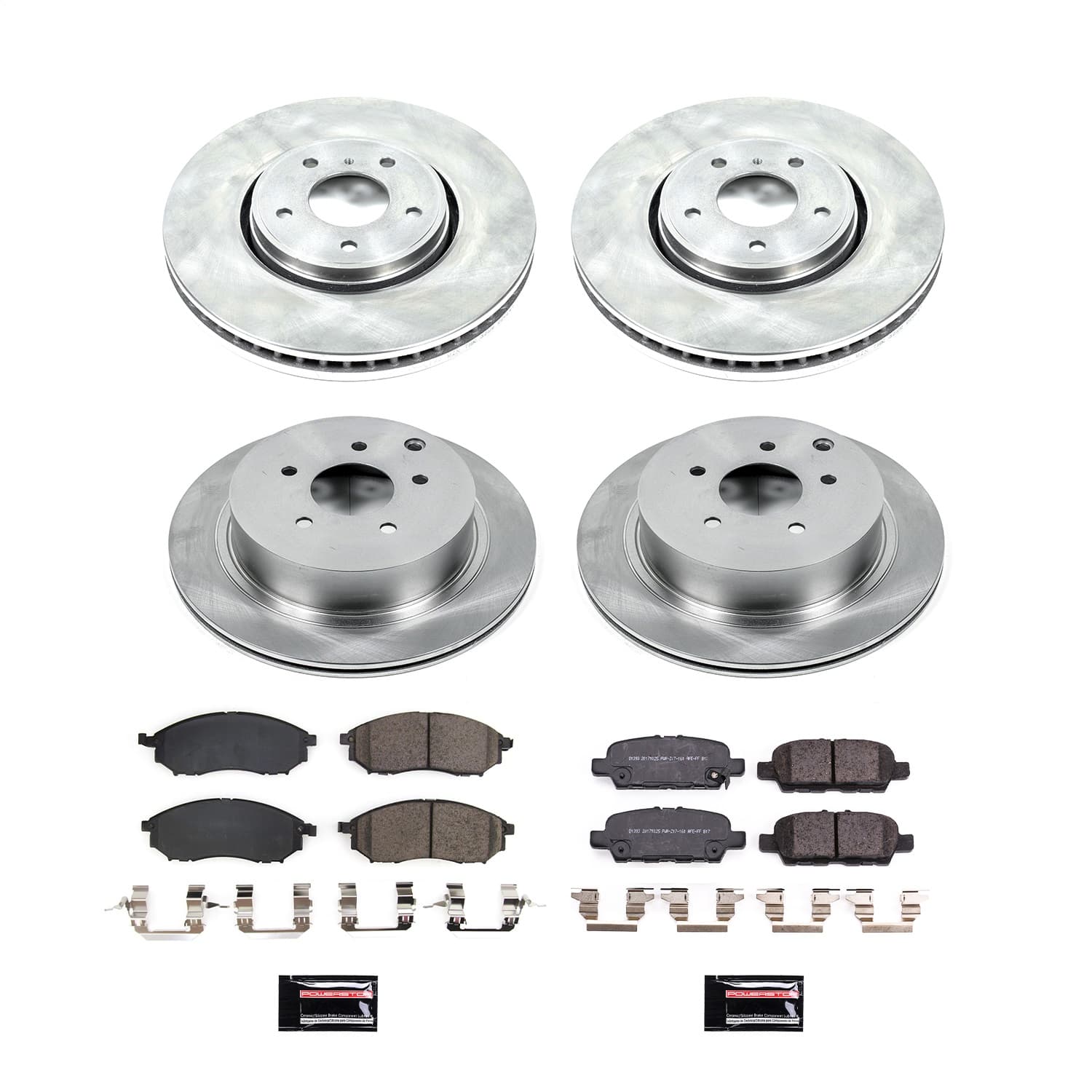 Power Stop - KOE8878 - Front and Rear - Disc Brake Pad and Rotor Kit image 1