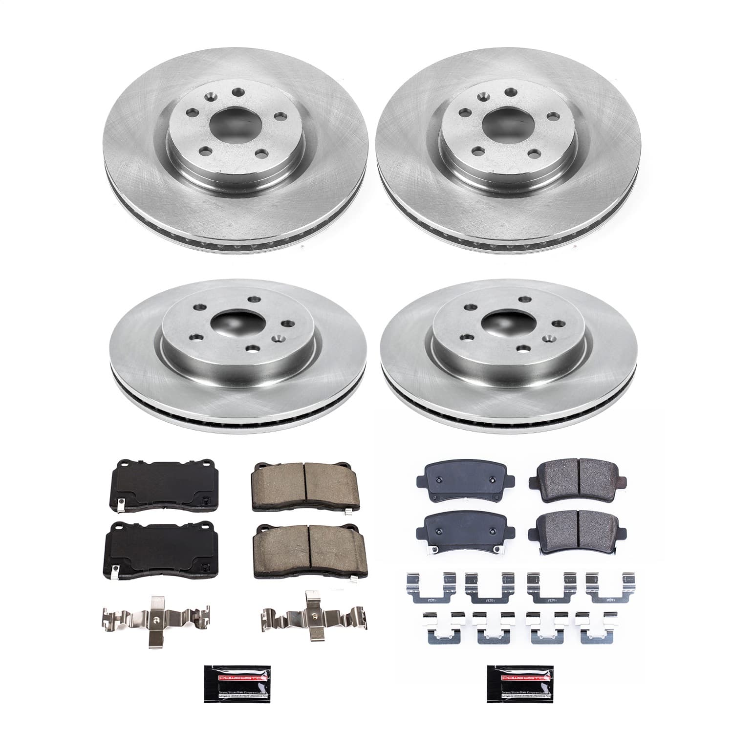 Power Stop - KOE8885 - Front and Rear - Disc Brake Pad and Rotor Kit image 1