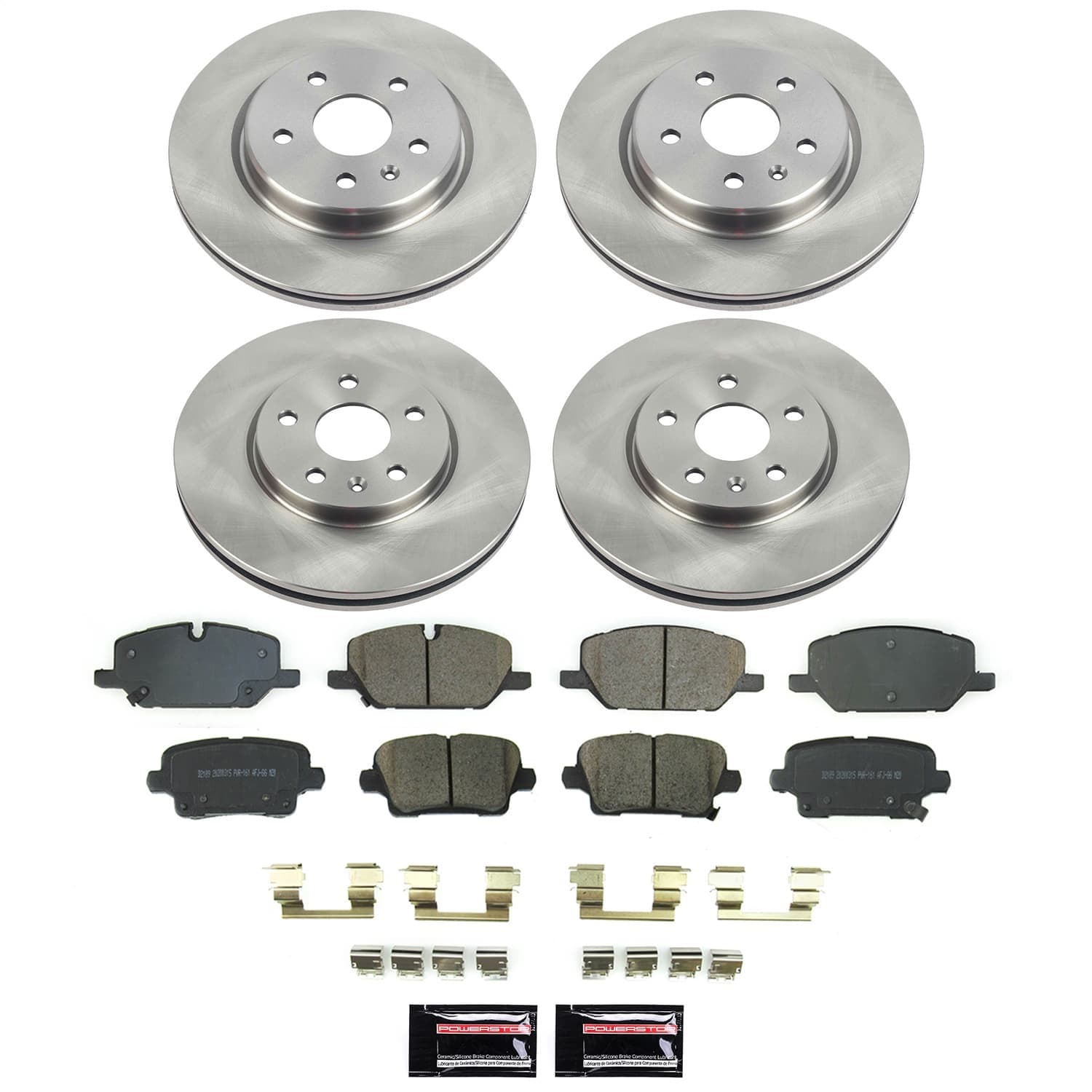 Power Stop - KOE8898 - Front and Rear - Disc Brake Pad and Rotor Kit image 1