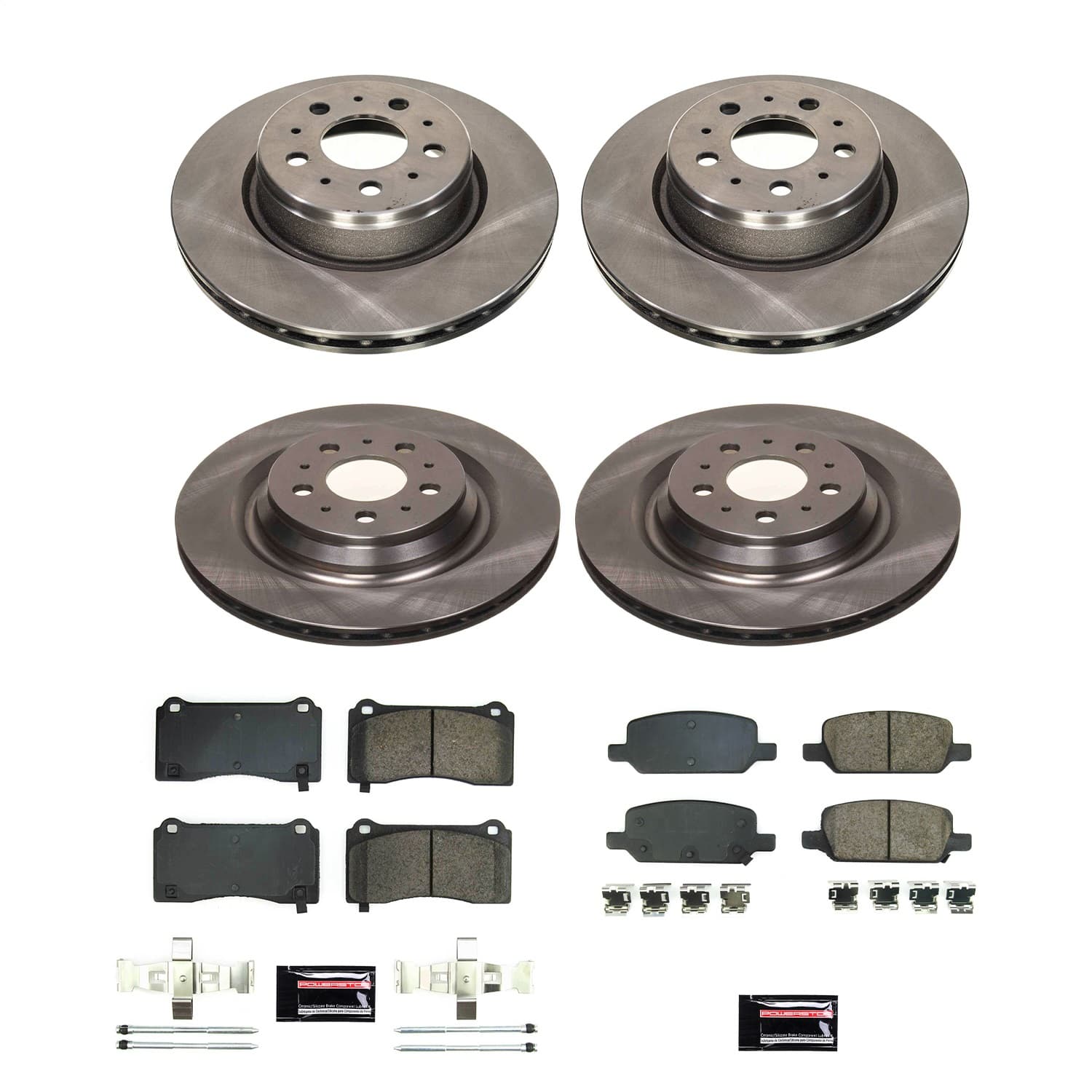 Power Stop - KOE8904 - Front and Rear - Disc Brake Pad and Rotor Kit image 1