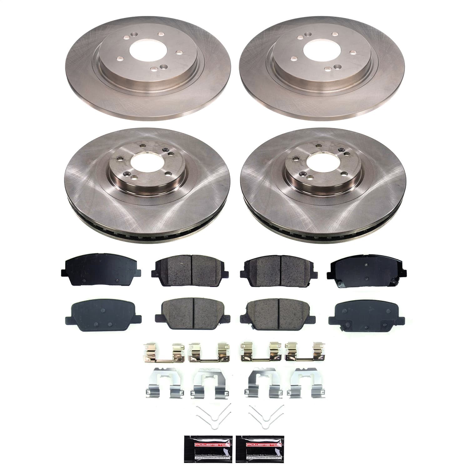 Power Stop - KOE8918 - Front and Rear - Disc Brake Pad and Rotor Kit image 1