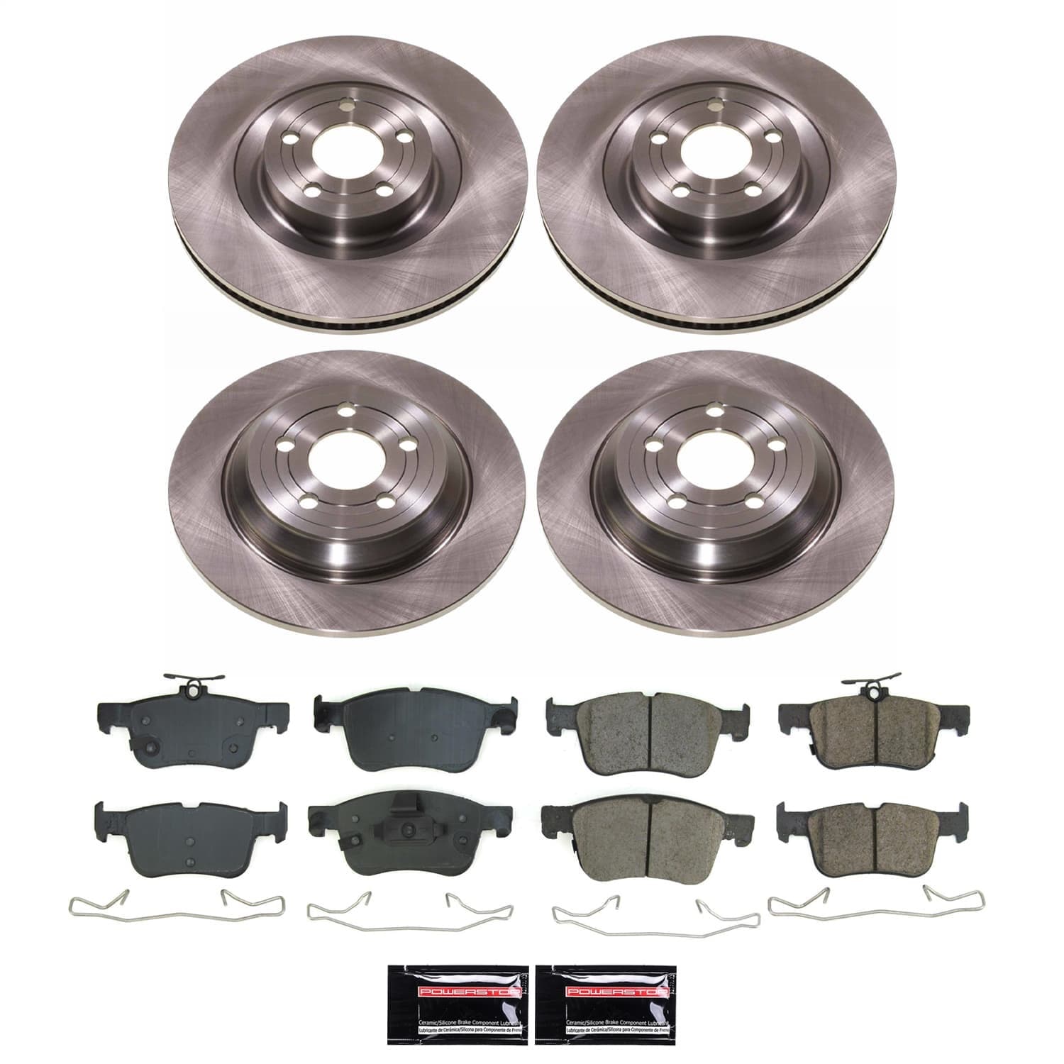 Power Stop - KOE8940 - Front and Rear - Disc Brake Pad and Rotor Kit image 1
