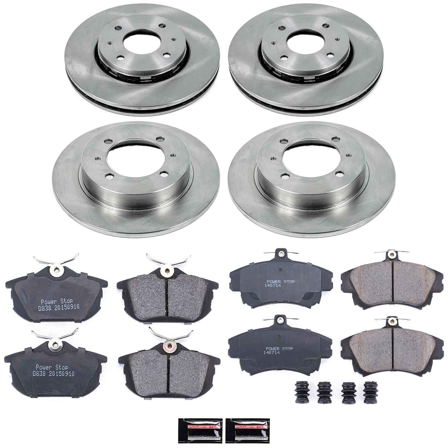Power Stop - KOE912 - Front and Rear - Disc Brake Pad and Rotor Kit image 1