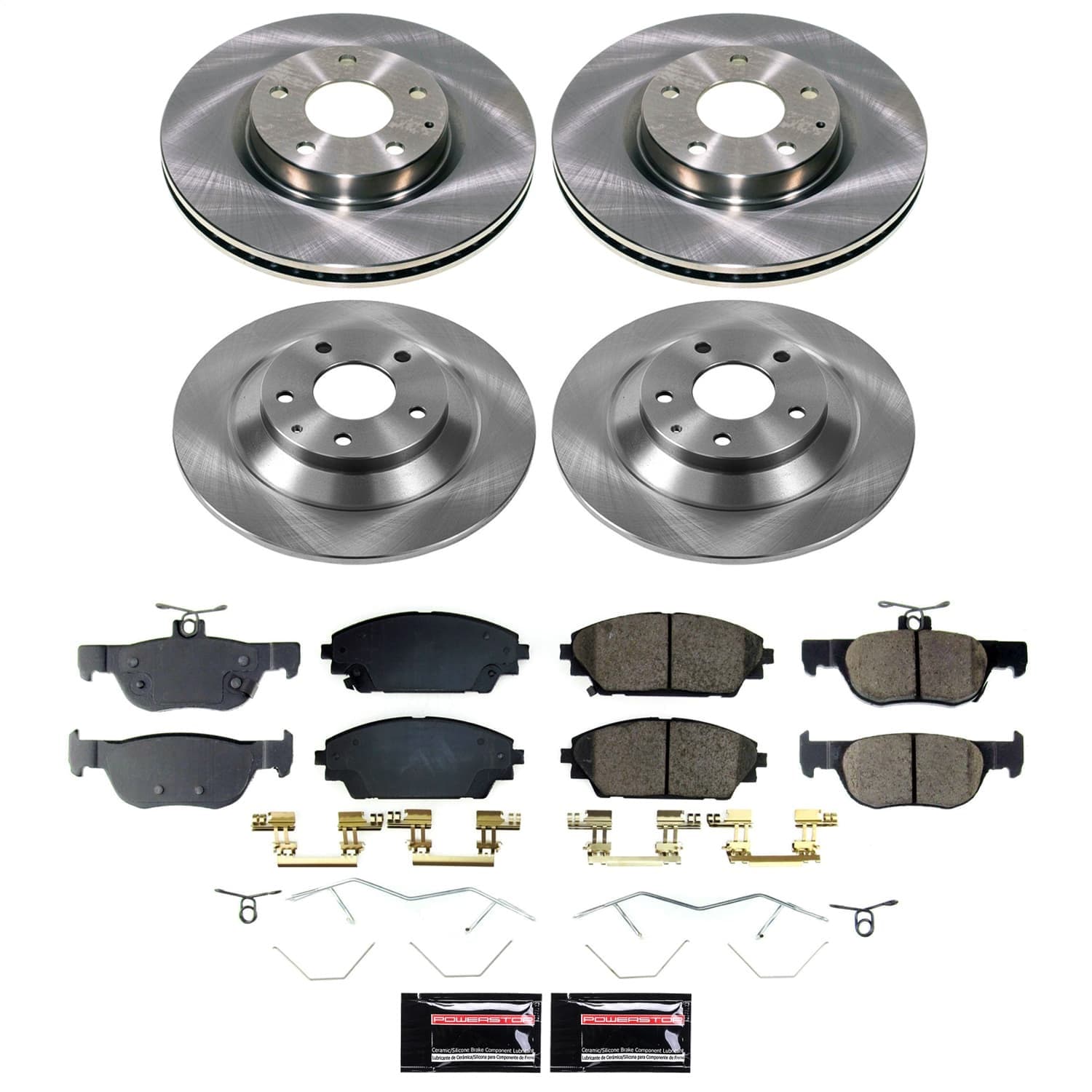 Power Stop - KOE9137 - Front and Rear - Disc Brake Pad and Rotor Kit image 1