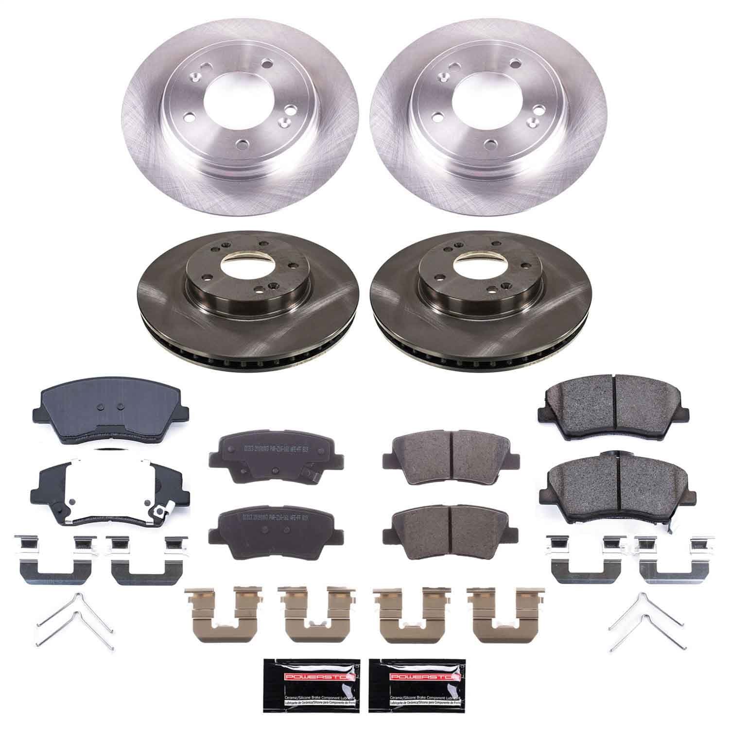Power Stop - KOE9247 - Front and Rear - Disc Brake Pad and Rotor Kit image 1