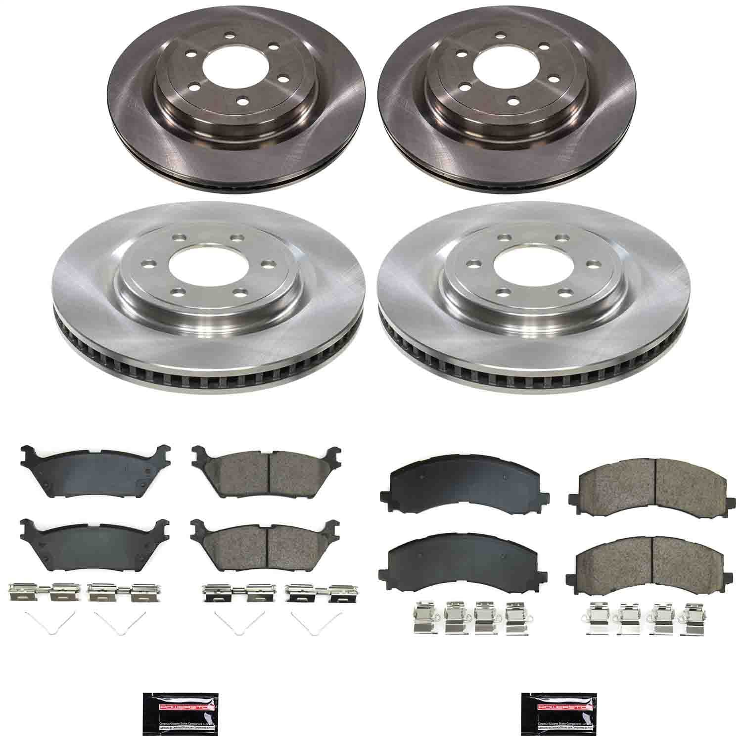 Power Stop - KOE9267 - Front and Rear - Disc Brake Pad and Rotor Kit image 1