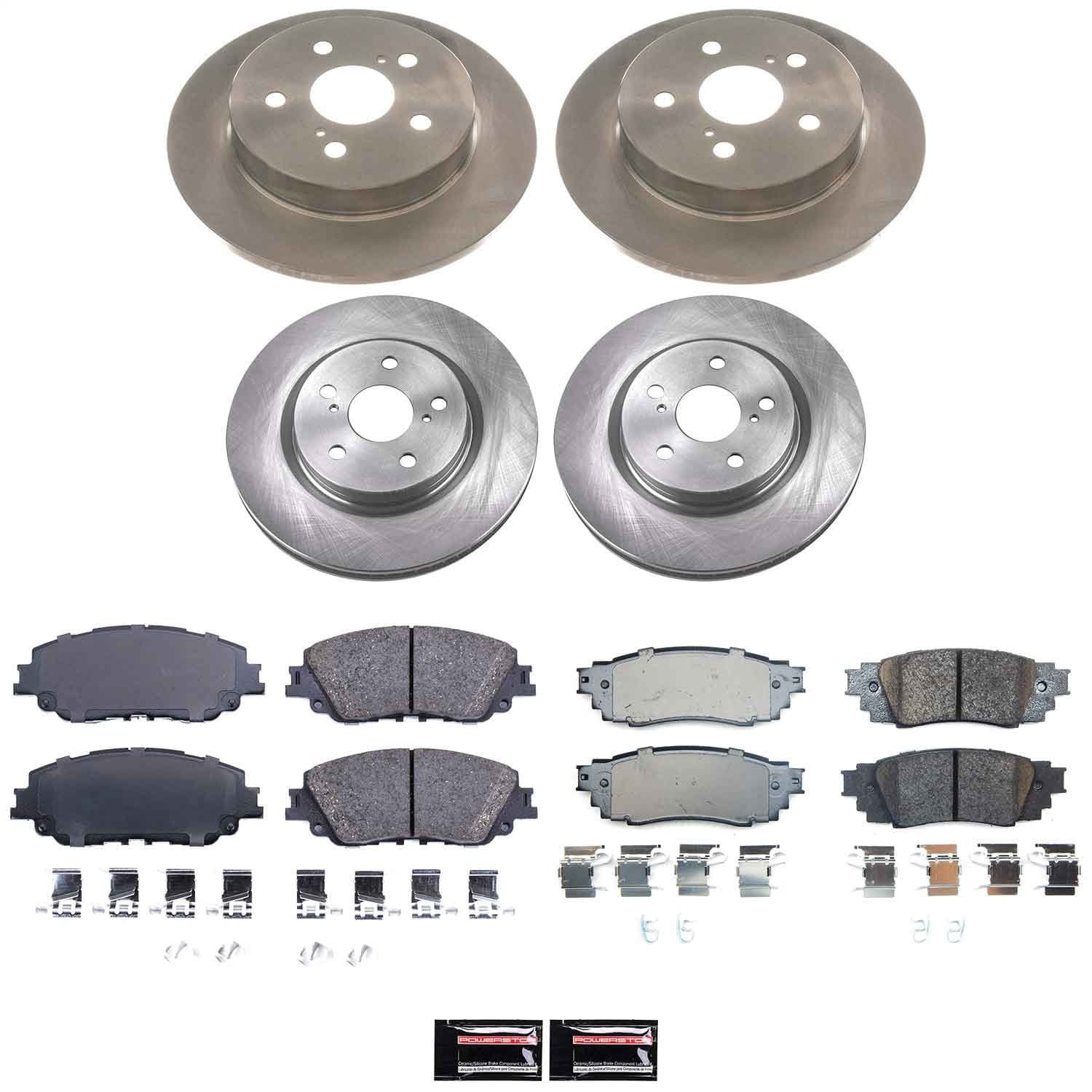 Power Stop - KOE9276 - Front and Rear - Disc Brake Pad and Rotor Kit image 1