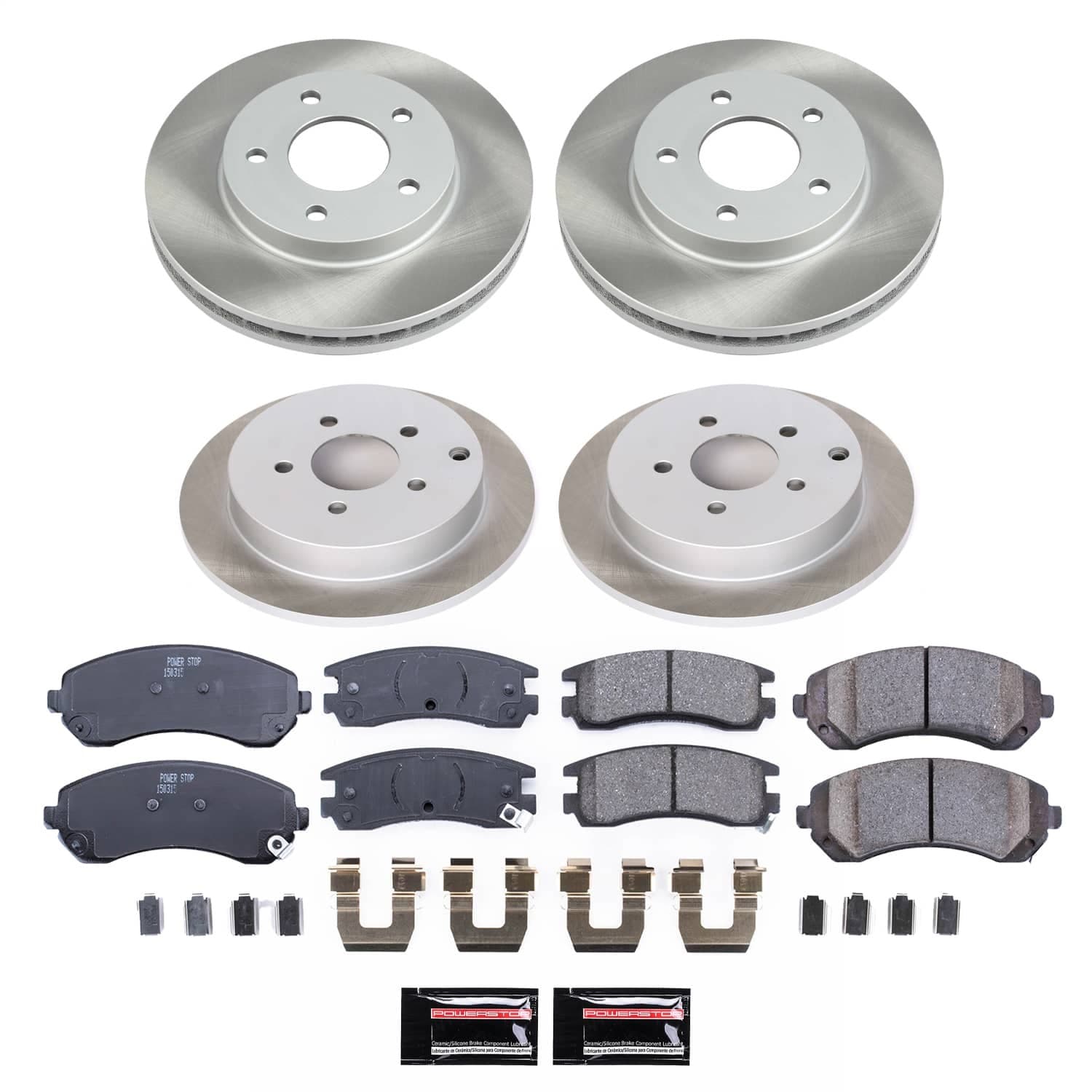 Power Stop - SC4382 - Front and Rear - Disc Brake Pad and Rotor Kit image 1