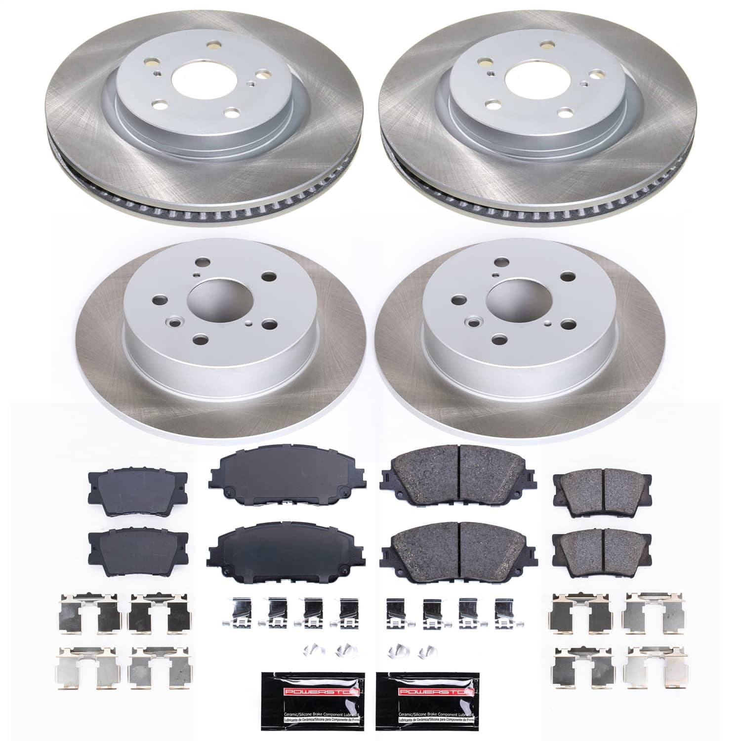 Power Stop - SC8348 - Front and Rear - Disc Brake Pad and Rotor Kit image 1