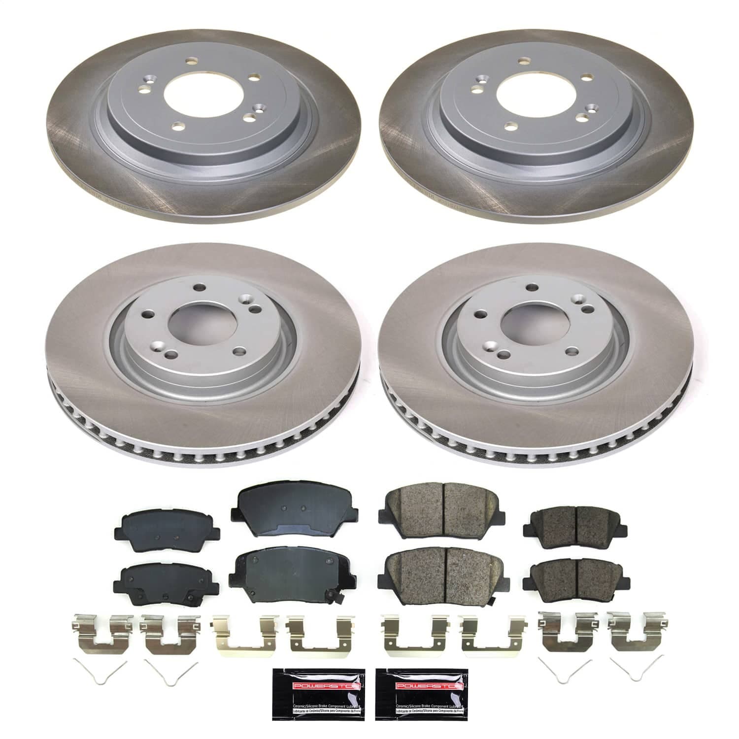 Power Stop - SC8612 - Front and Rear - Disc Brake Pad and Rotor Kit image 1