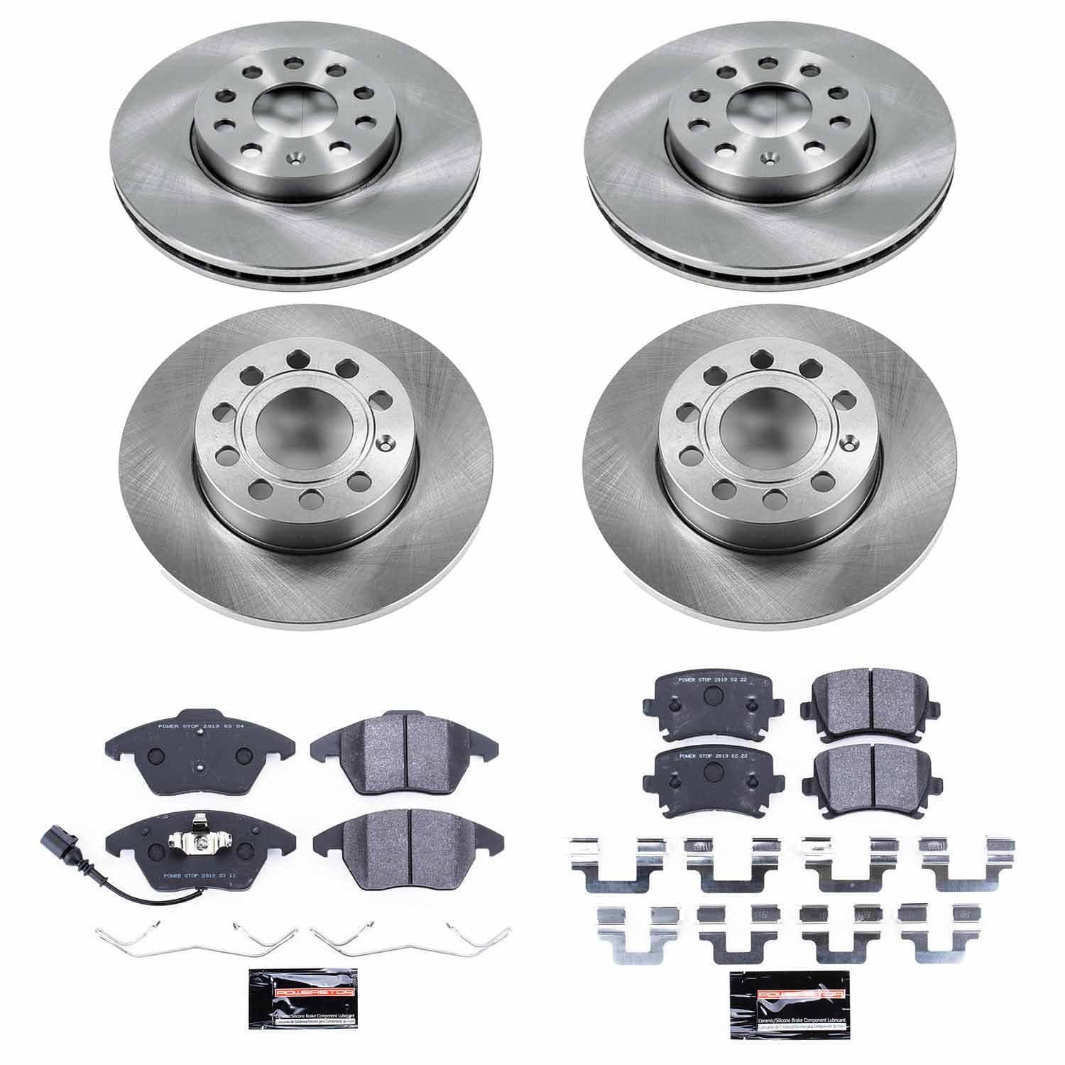 Power Stop - TDSK4068 - Front and Rear - Disc Brake Pad and Rotor Kit image 1