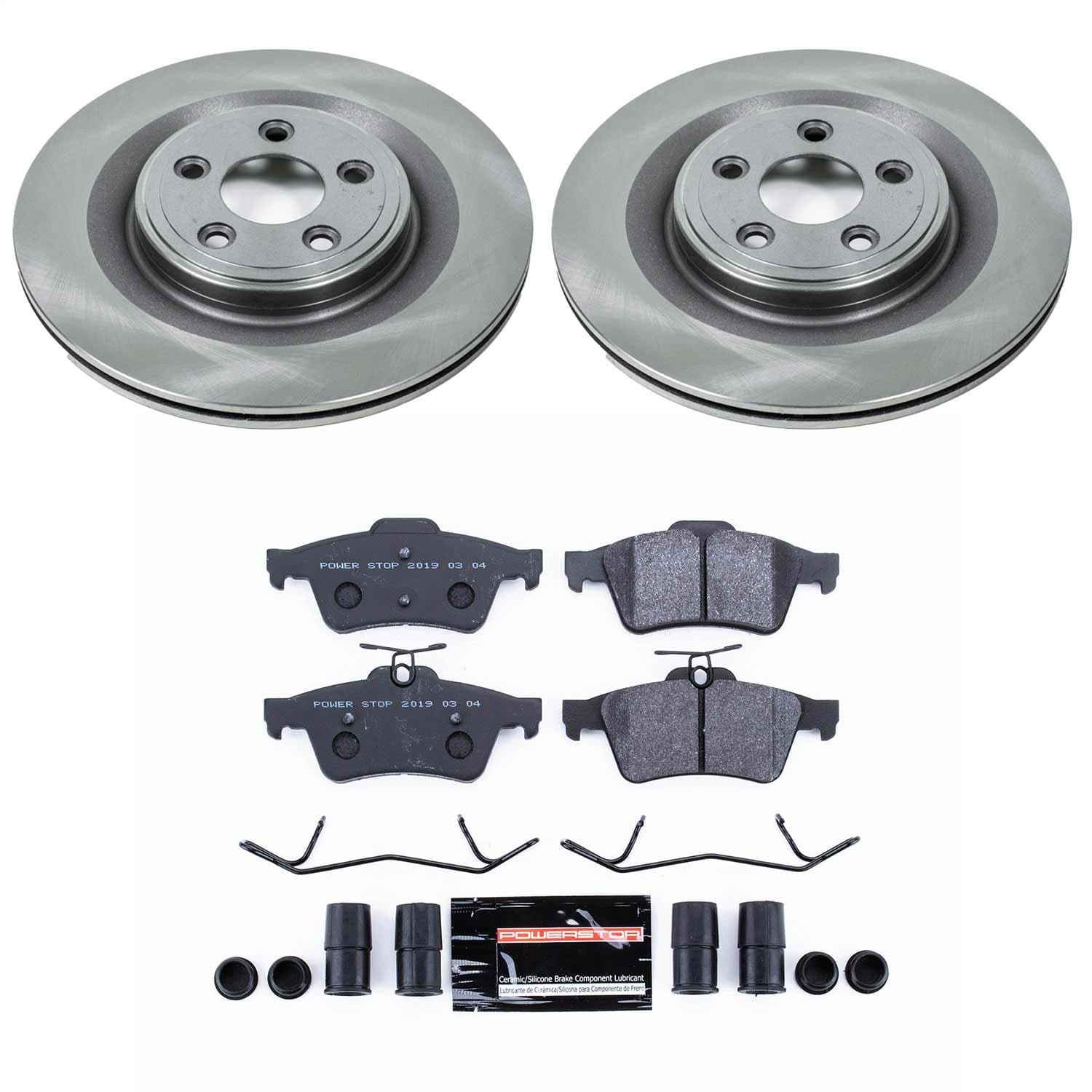 Power Stop - TDSK4612 - Rear - Disc Brake Pad and Rotor Kit image 1