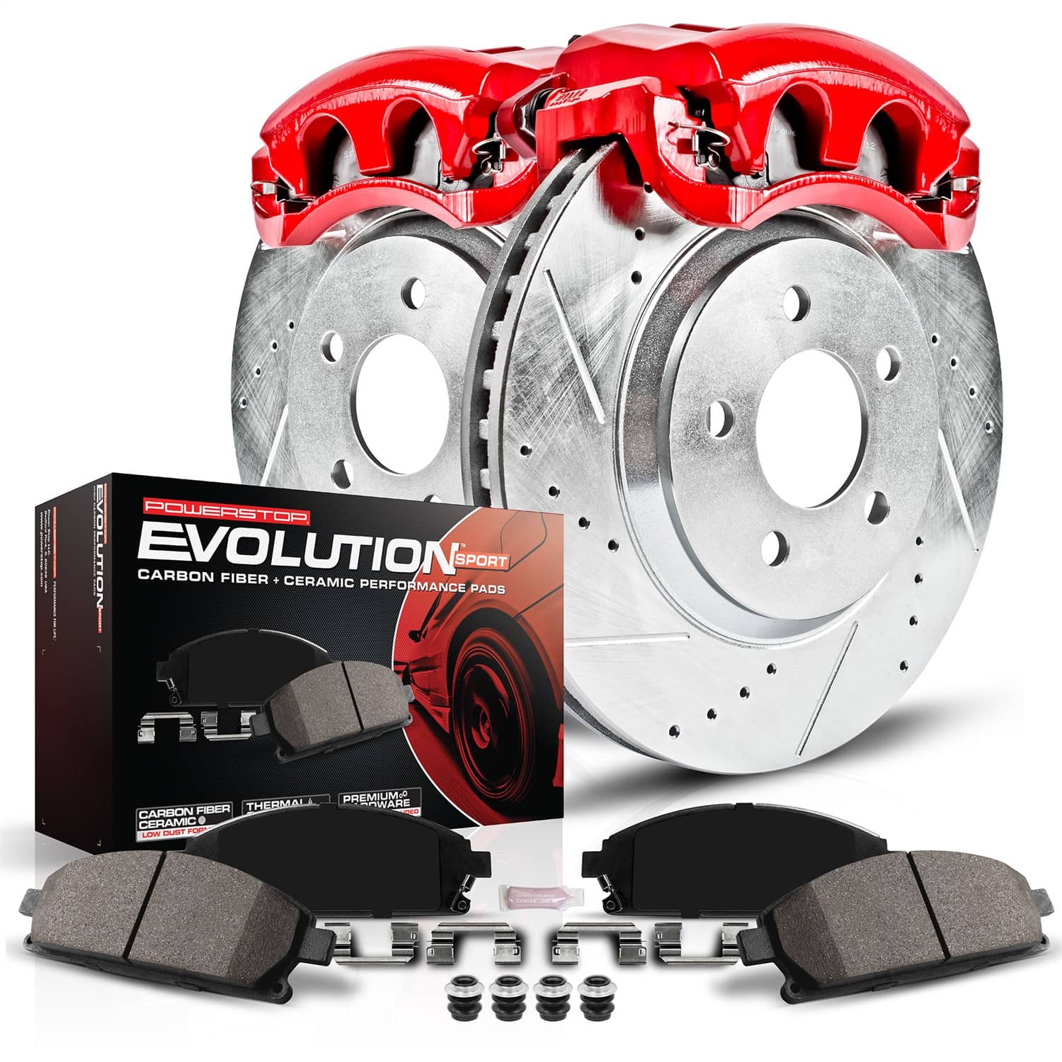 Power Stop - KC091B - Front - Disc Brake Pad/Caliper and Rotor Kit