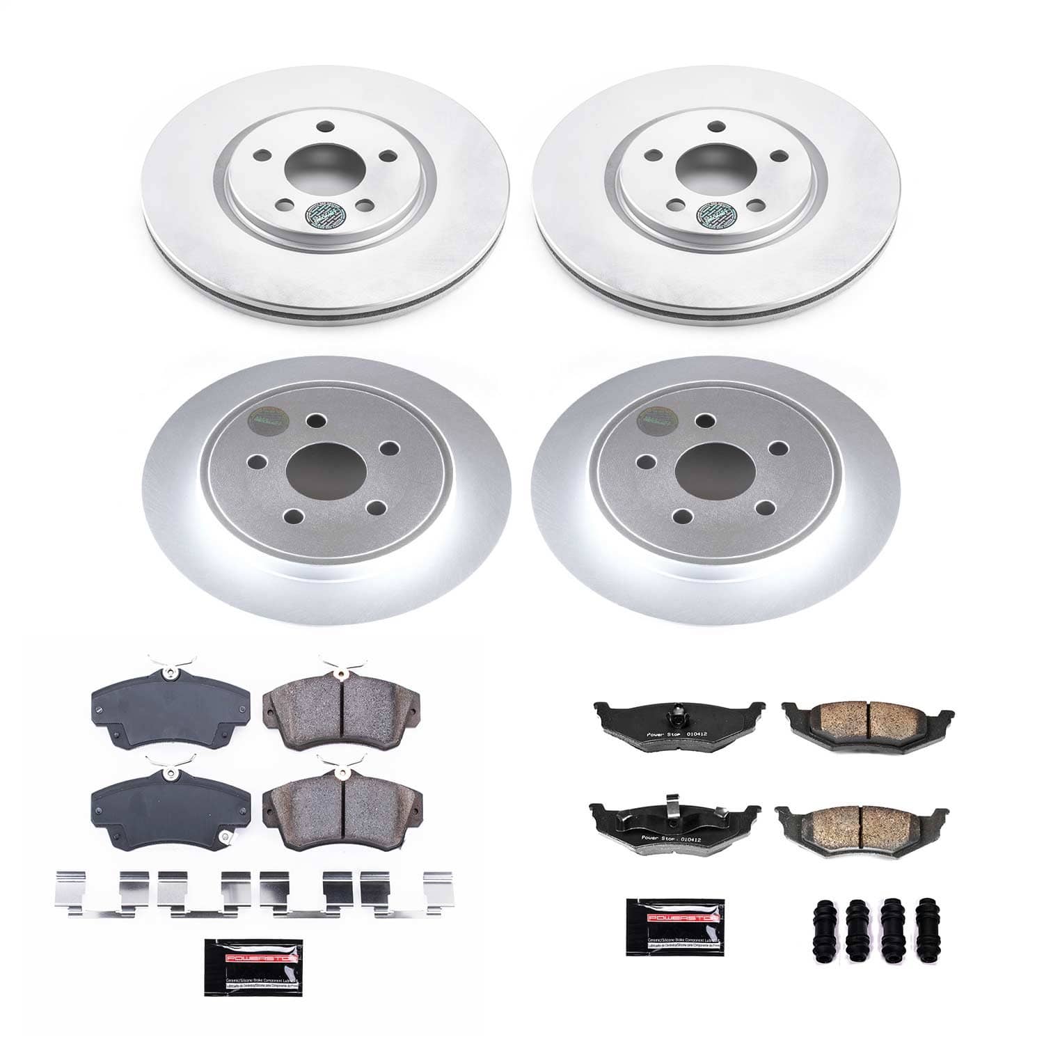 Power Stop - CRK1708 - Front and Rear - Disc Brake Pad and Rotor Kit