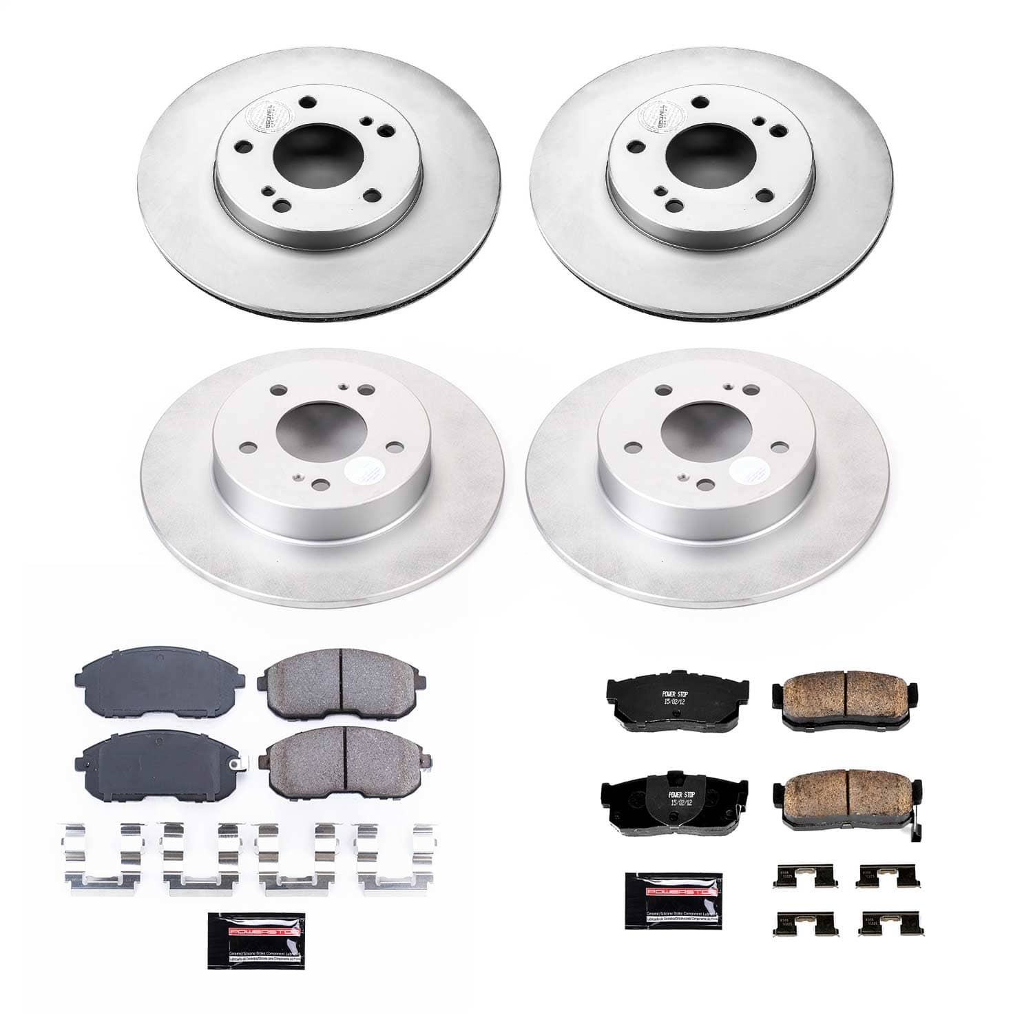 Power Stop - CRK662 - Front and Rear - Disc Brake Pad and Rotor Kit