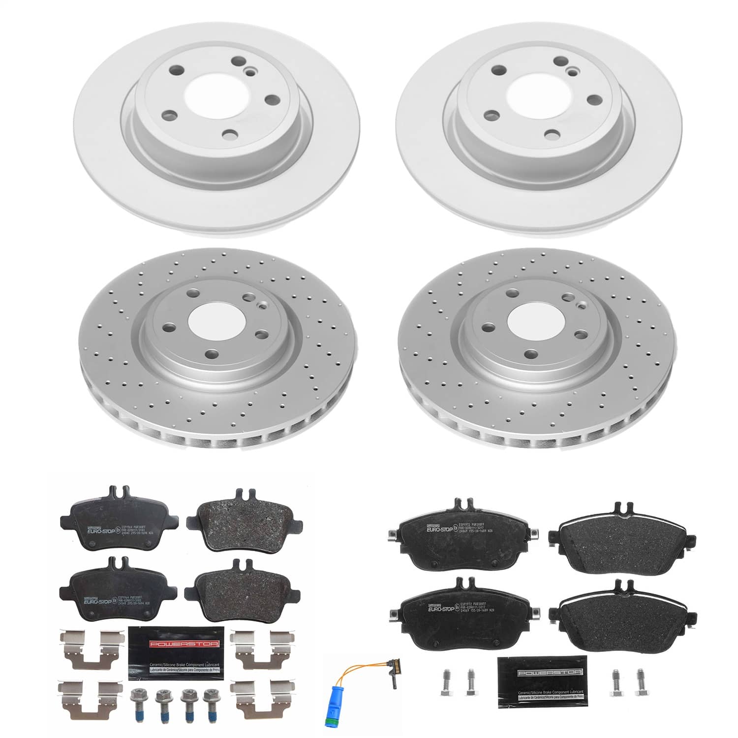 Power Stop - ESK8262 - Front and Rear - Disc Brake Pad and Rotor Kit