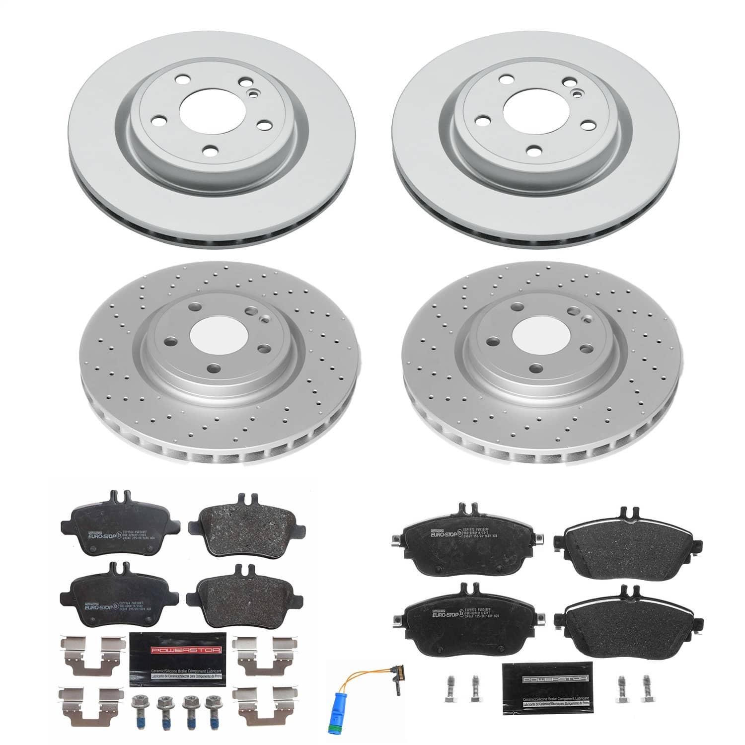 Power Stop - ESK8265 - Front and Rear - Disc Brake Pad and Rotor Kit