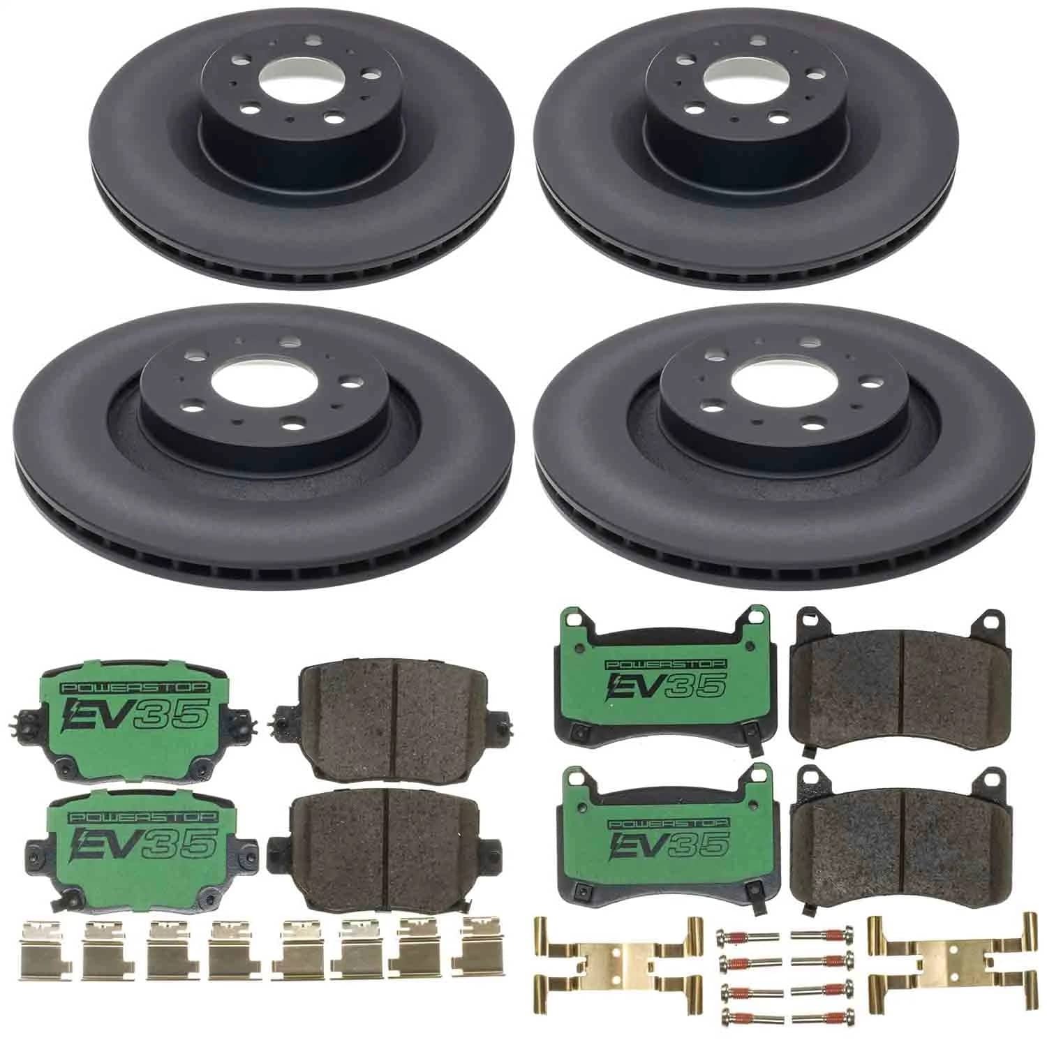 Power Stop - EVK9255 - Front and Rear - Disc Brake Pad and Rotor Kit