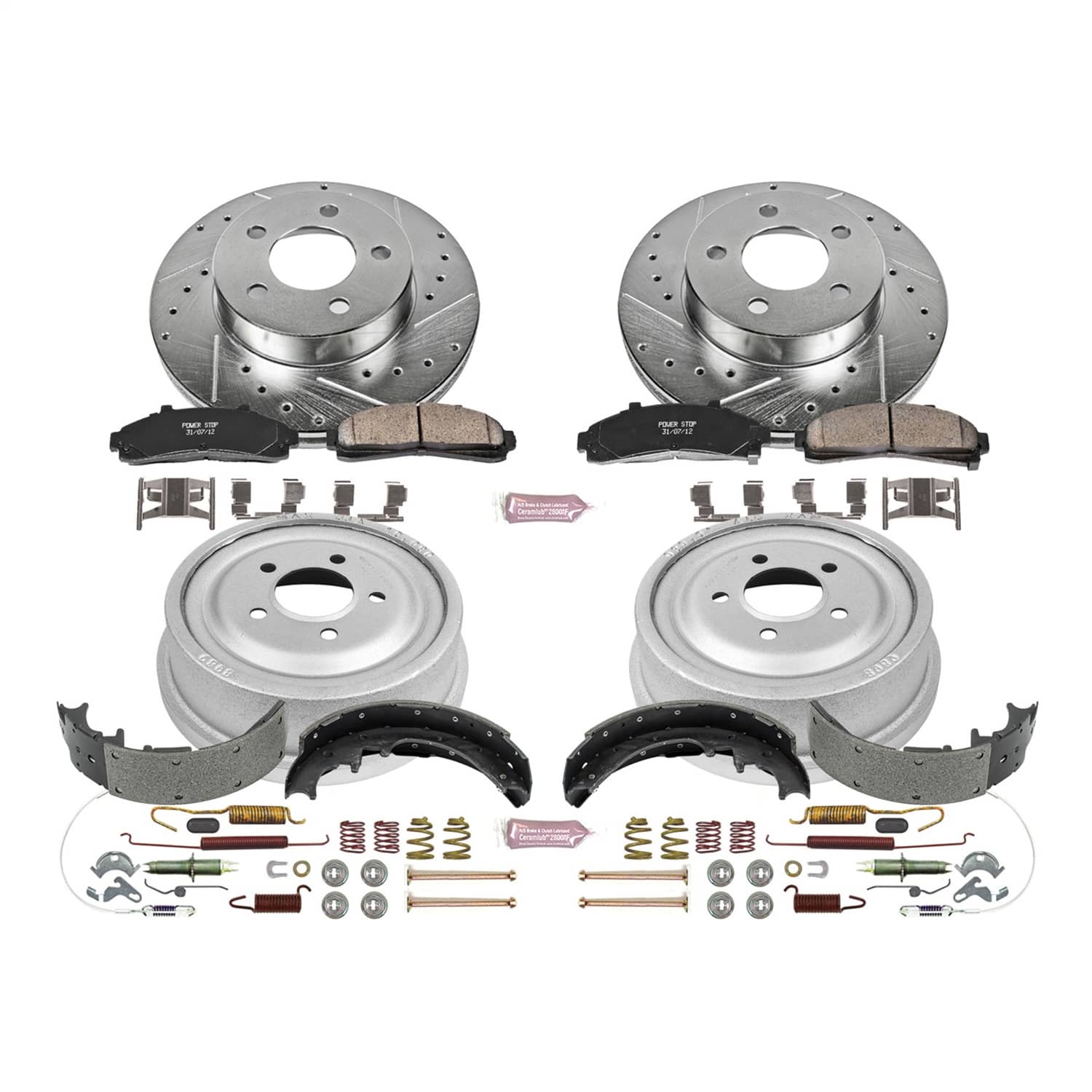 Power Stop - K15004DK - Complete Vehicle Disc/Drum Brake Kit