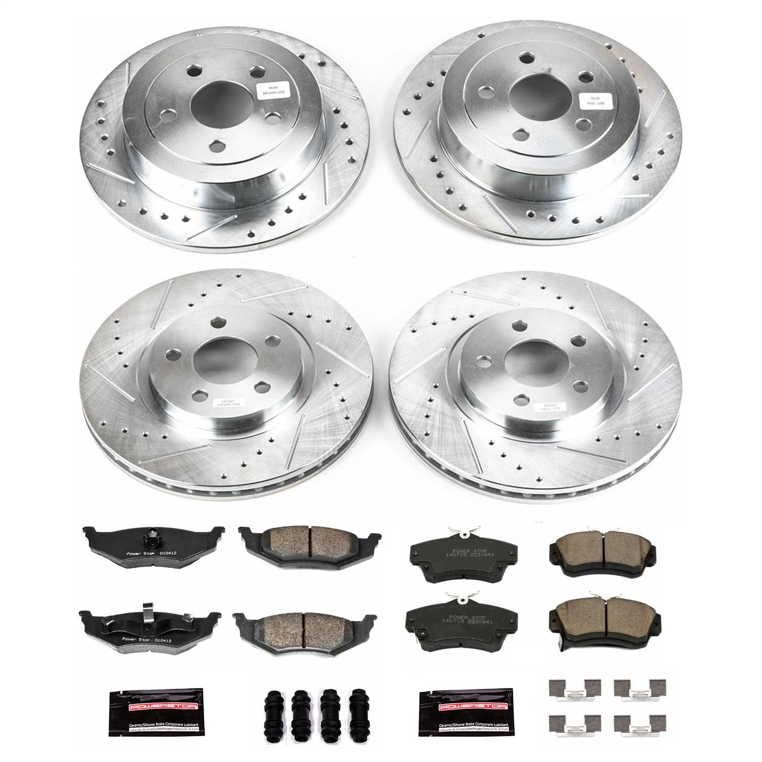 Power Stop - K1705 - Front and Rear - Disc Brake Pad and Rotor Kit