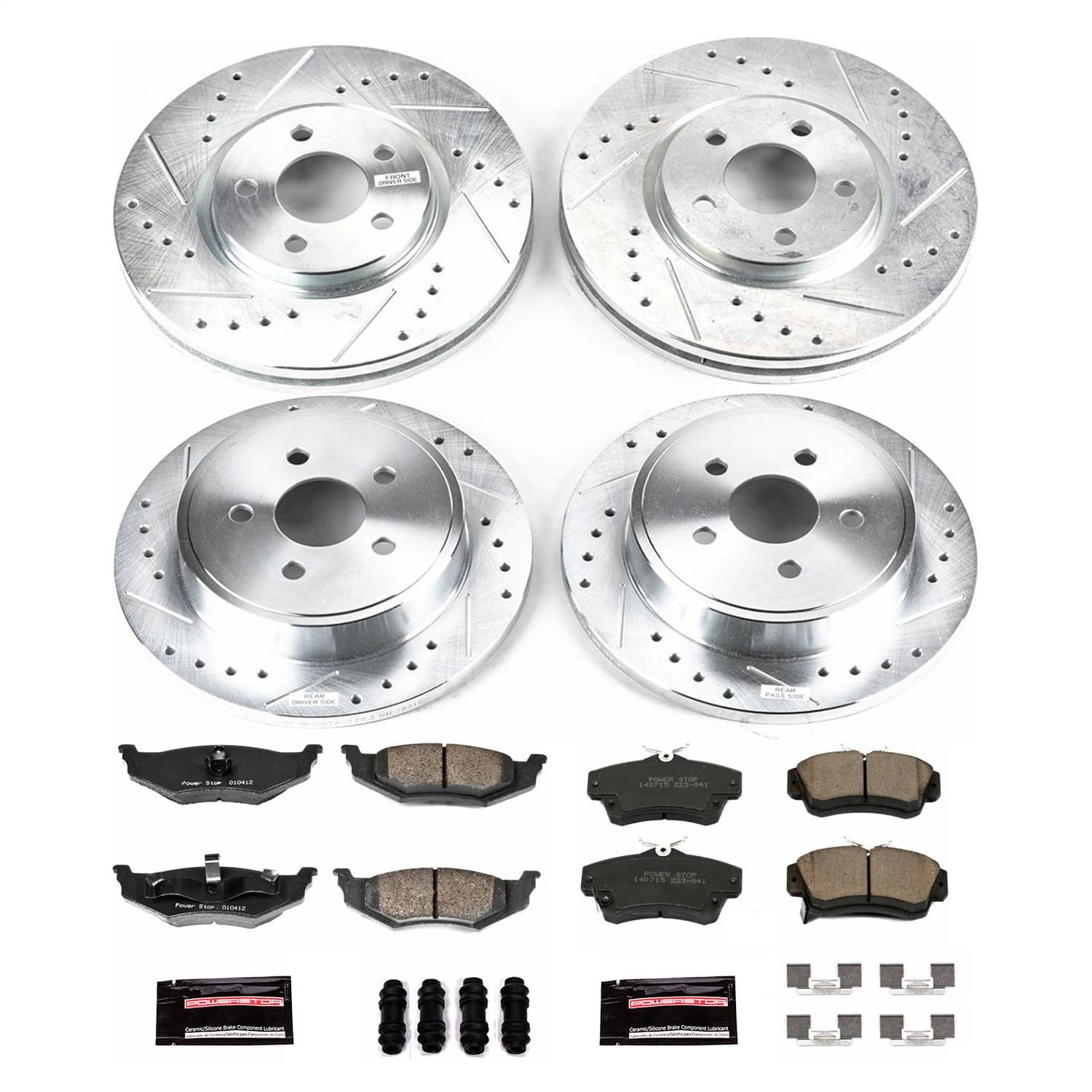 Power Stop - K1708 - Front and Rear - Disc Brake Pad and Rotor Kit