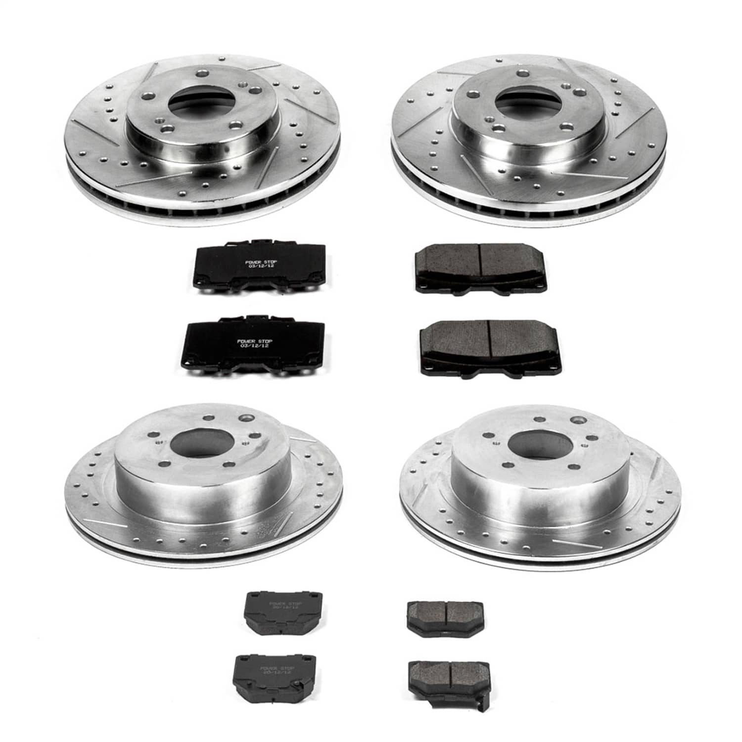 Power Stop - K2754 - Front and Rear - Disc Brake Pad and Rotor Kit