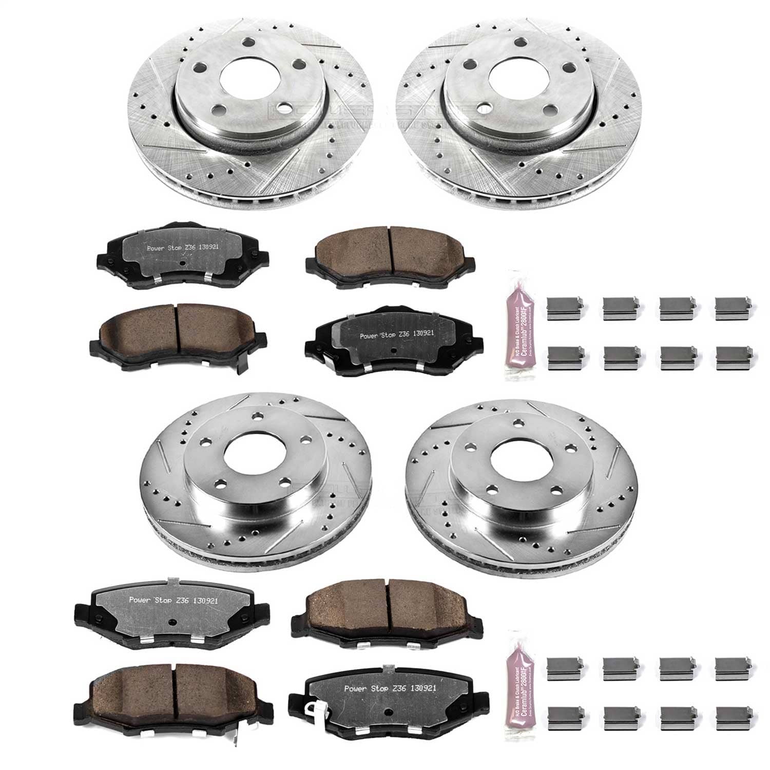 Power Stop - K2832-36 - Front and Rear - Disc Brake Pad and Rotor Kit
