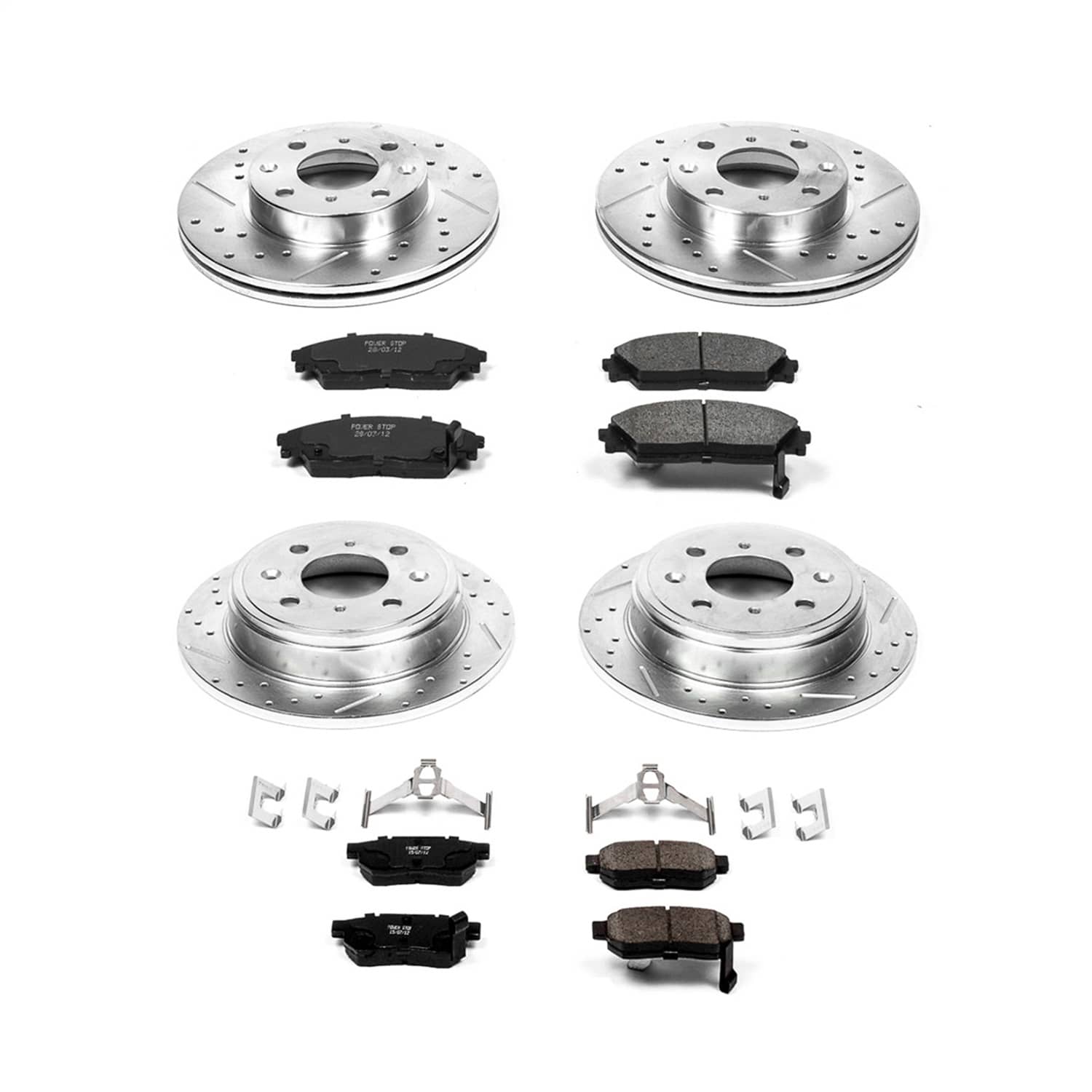 Power Stop - K403 - Front and Rear - Disc Brake Pad and Rotor Kit