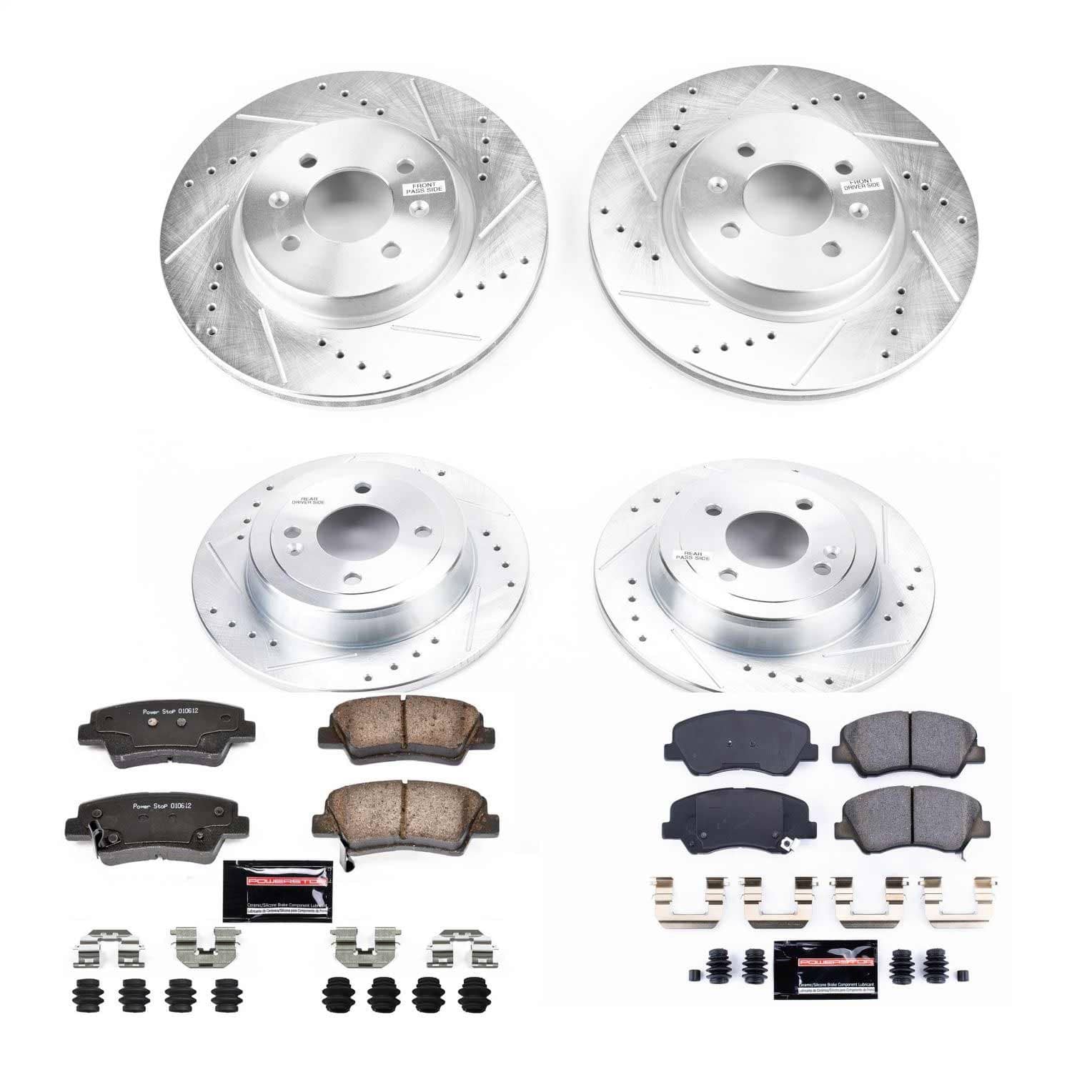 Power Stop - K6500 - Front and Rear - Disc Brake Pad and Rotor Kit