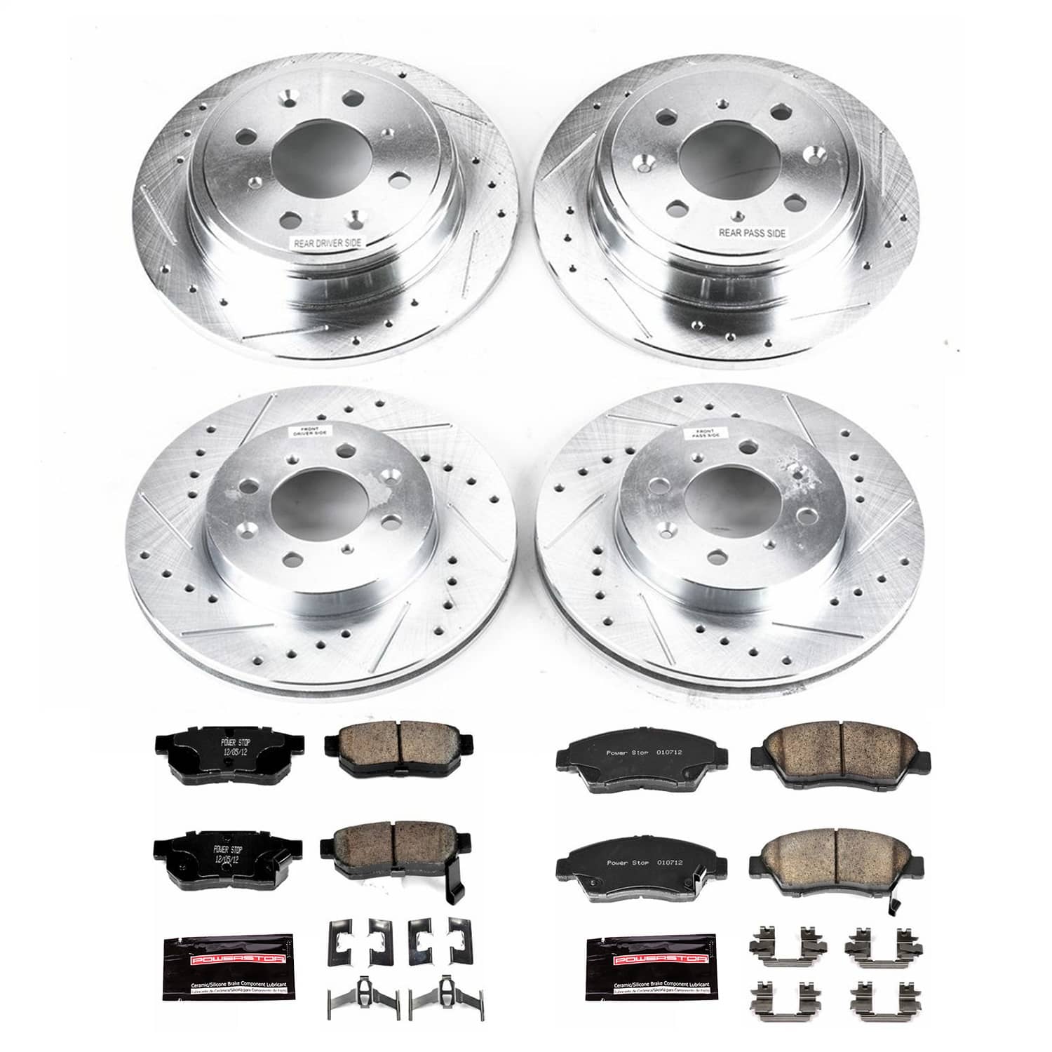 Power Stop - K695 - Front and Rear - Disc Brake Pad and Rotor Kit