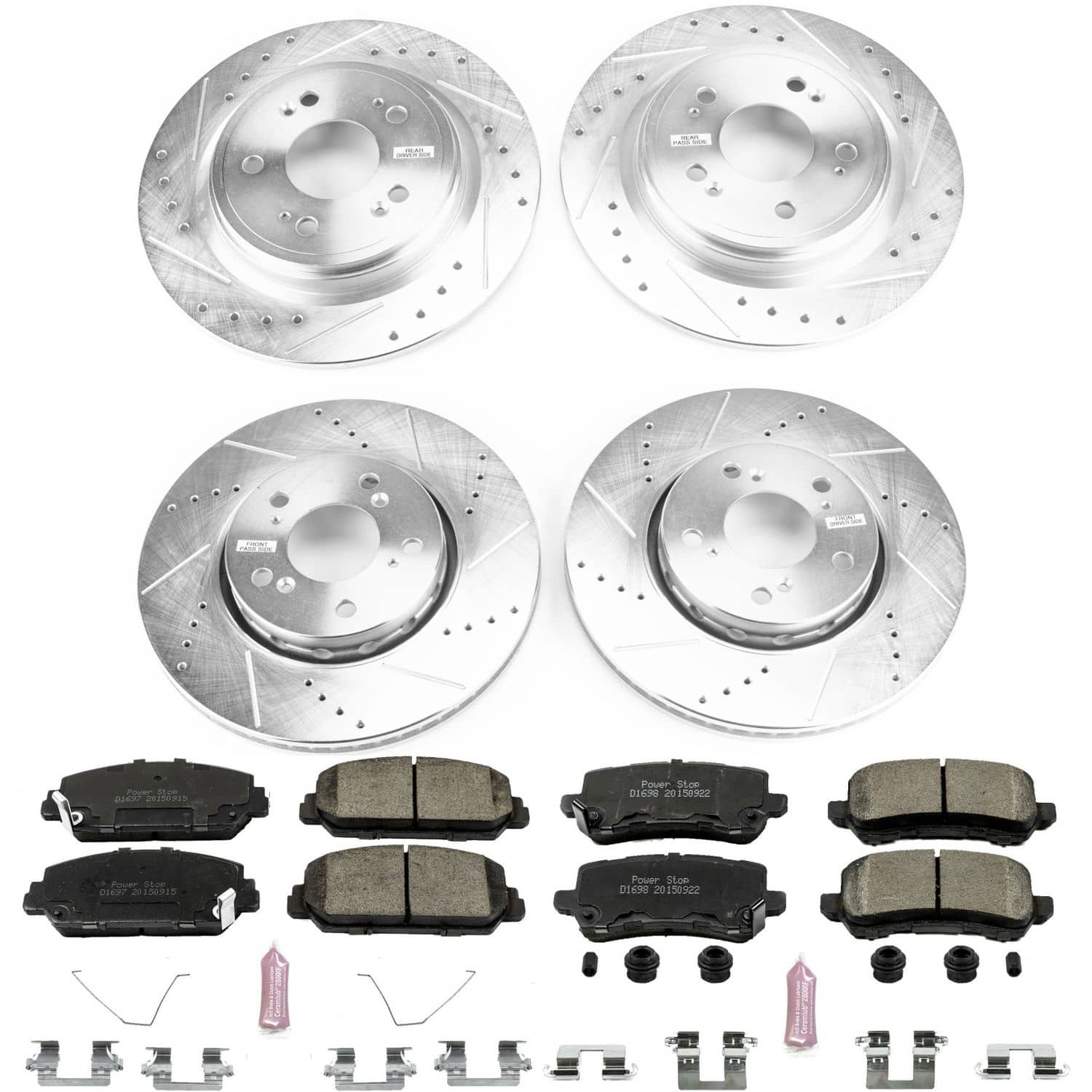 Power Stop - K6954 - Front and Rear - Disc Brake Pad and Rotor Kit