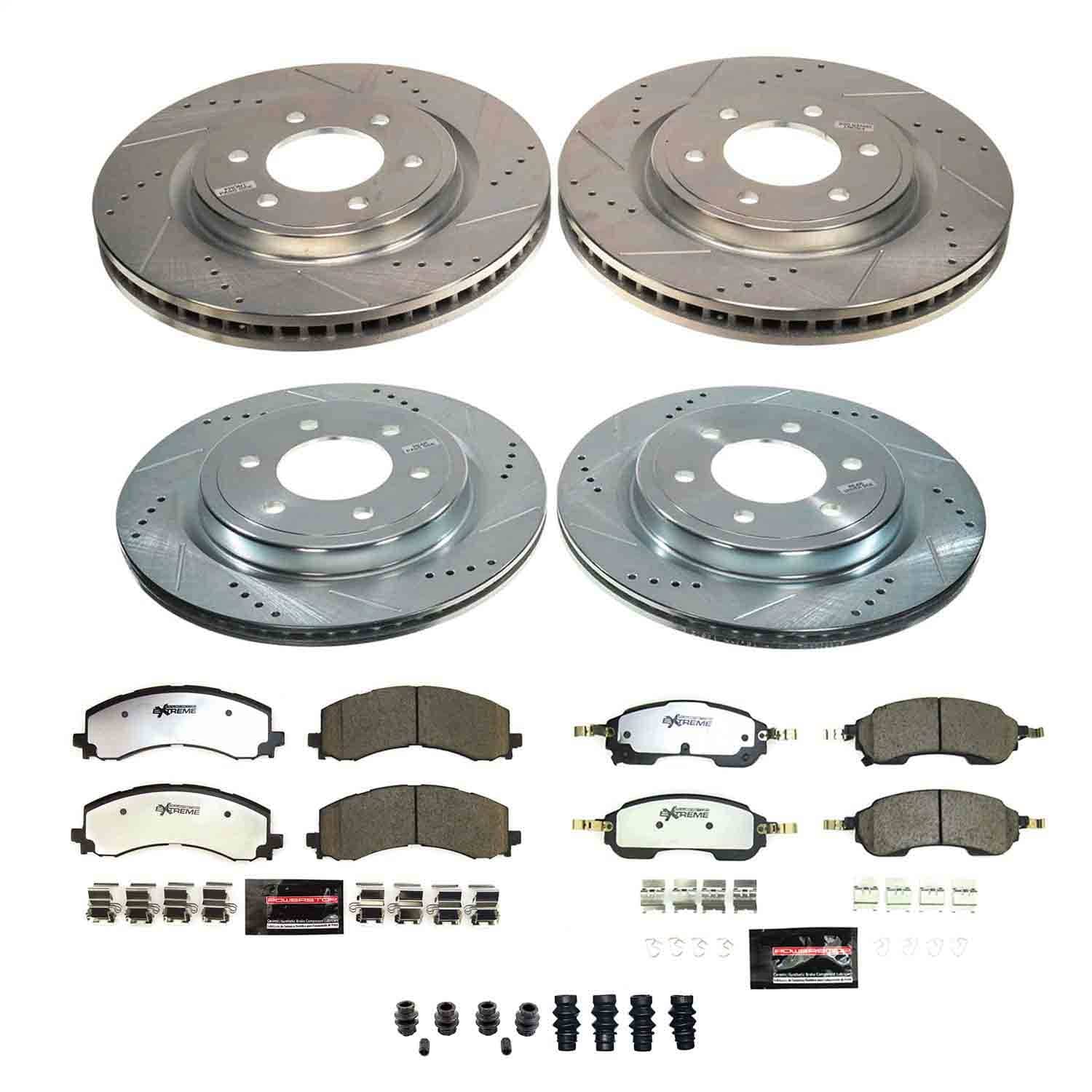 Power Stop - K9244-36 - Front and Rear - Disc Brake Pad and Rotor Kit
