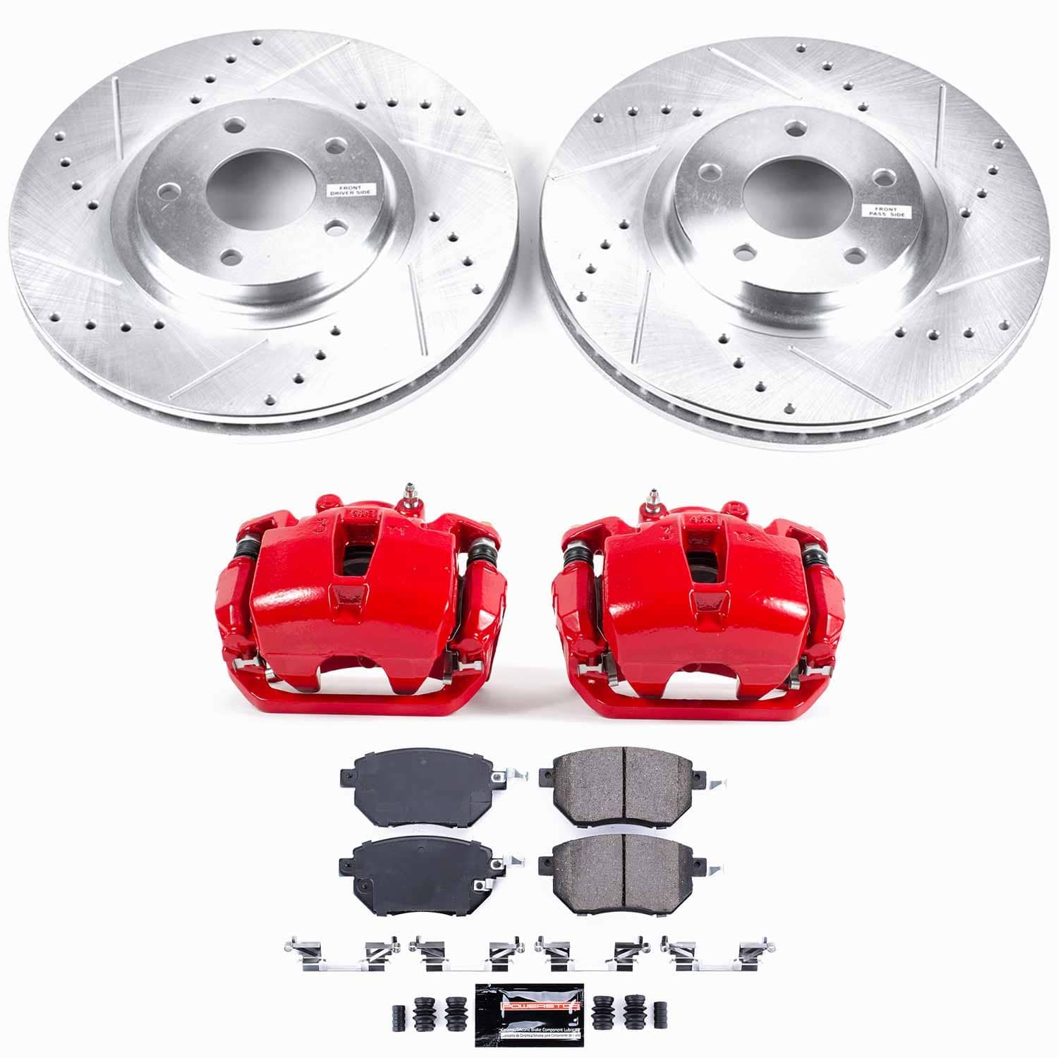 Power Stop - KC091B - Front - Disc Brake Pad/Caliper and Rotor Kit