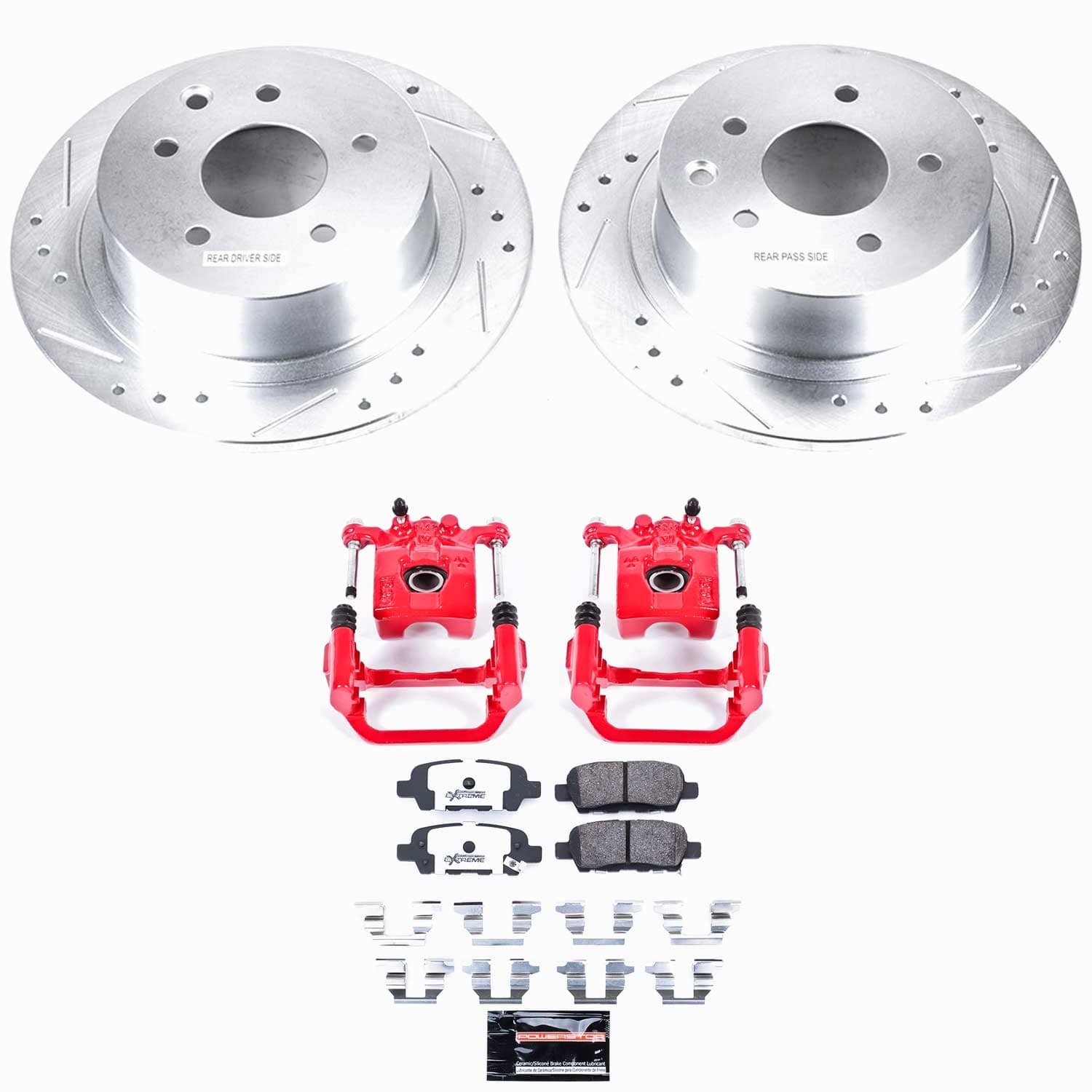 Power Stop - KC098-26 - Rear - Disc Brake Pad/Caliper and Rotor Kit