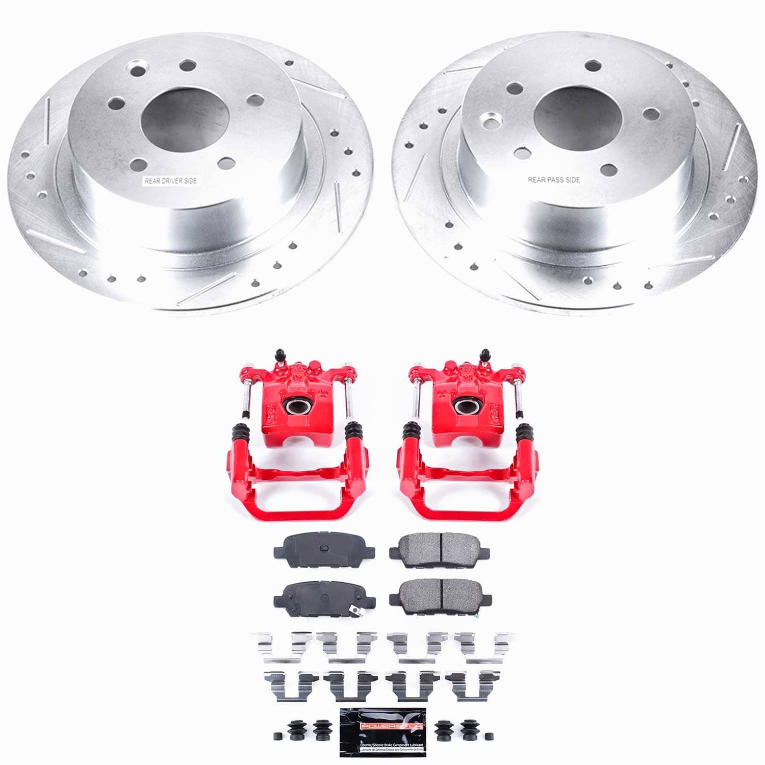 Power Stop - KC098 - Rear - Disc Brake Pad/Caliper and Rotor Kit