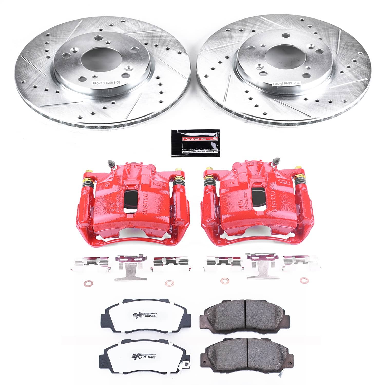 Power Stop - KC1041-26 - Front - Disc Brake Pad/Caliper and Rotor Kit
