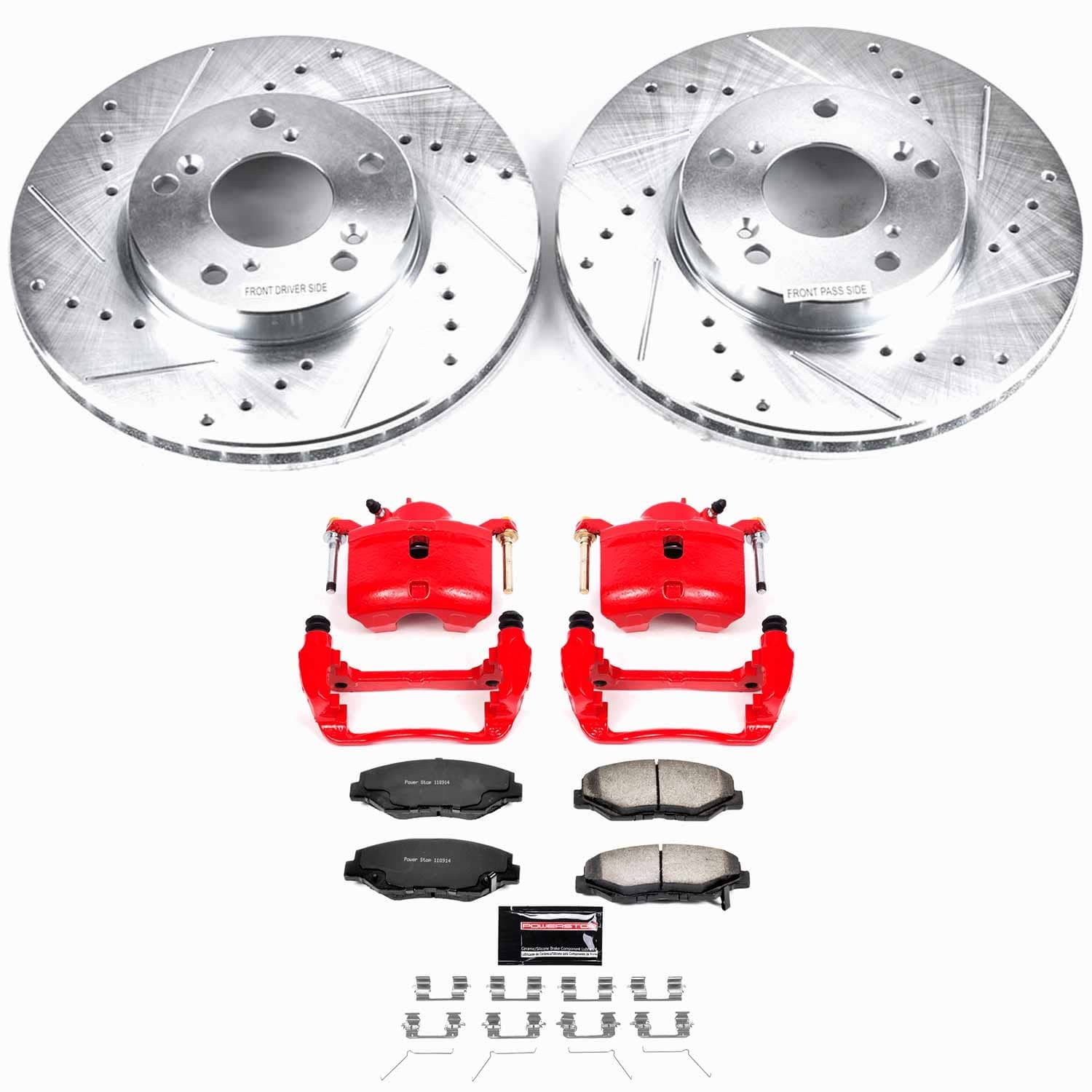 Power Stop - KC1043A-36 - Front - Disc Brake Pad/Caliper and Rotor Kit