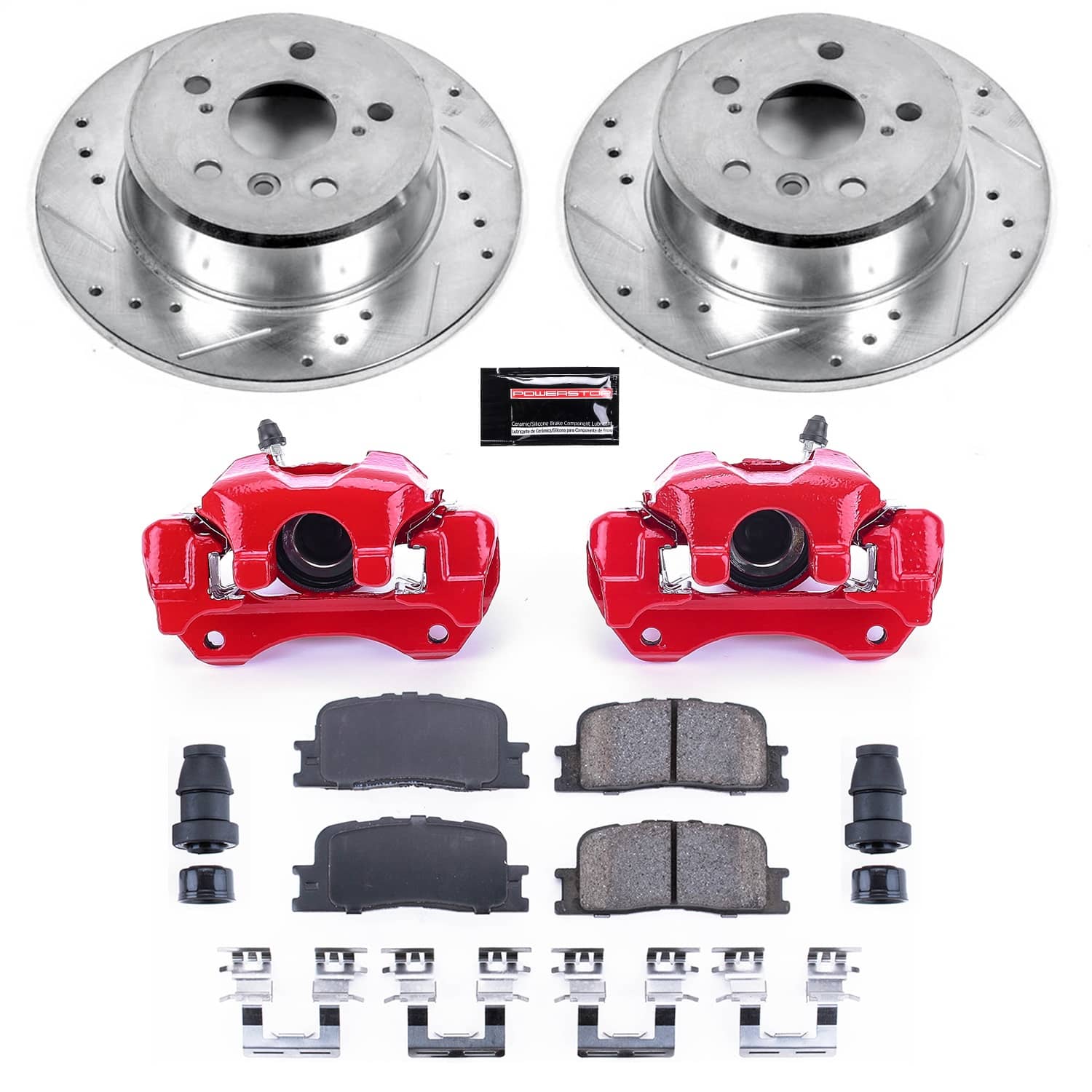 Power Stop - KC1069 - Rear - Disc Brake Pad/Caliper and Rotor Kit