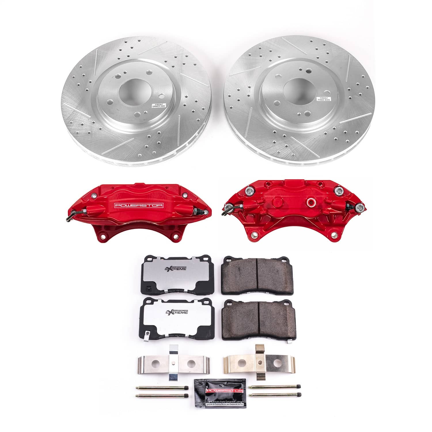 Power Stop - KC107-26 - Front - Disc Brake Pad/Caliper and Rotor Kit