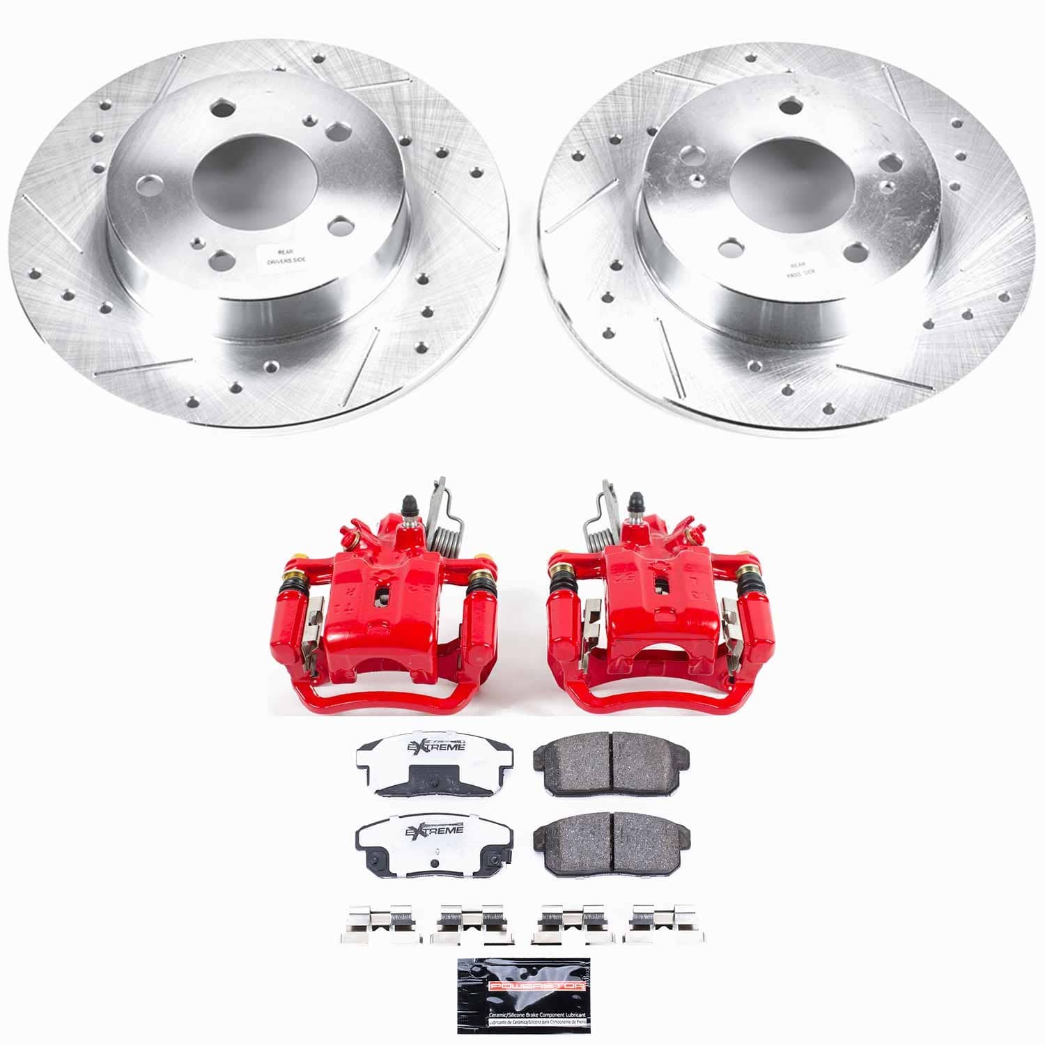 Power Stop - KC1169-26 - Rear - Disc Brake Pad/Caliper and Rotor Kit