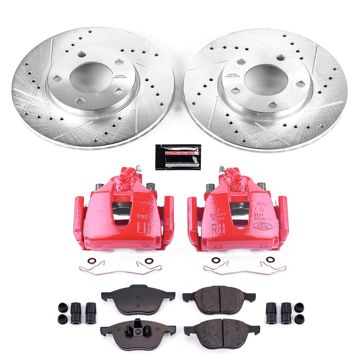 Power Stop - KC120A - Front - Disc Brake Pad/Caliper and Rotor Kit