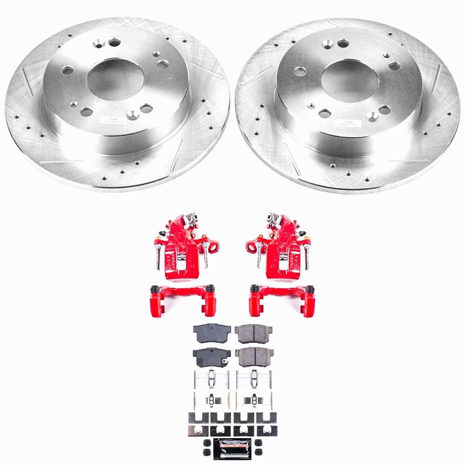 Power Stop - KC1243 - Rear - Disc Brake Pad/Caliper and Rotor Kit