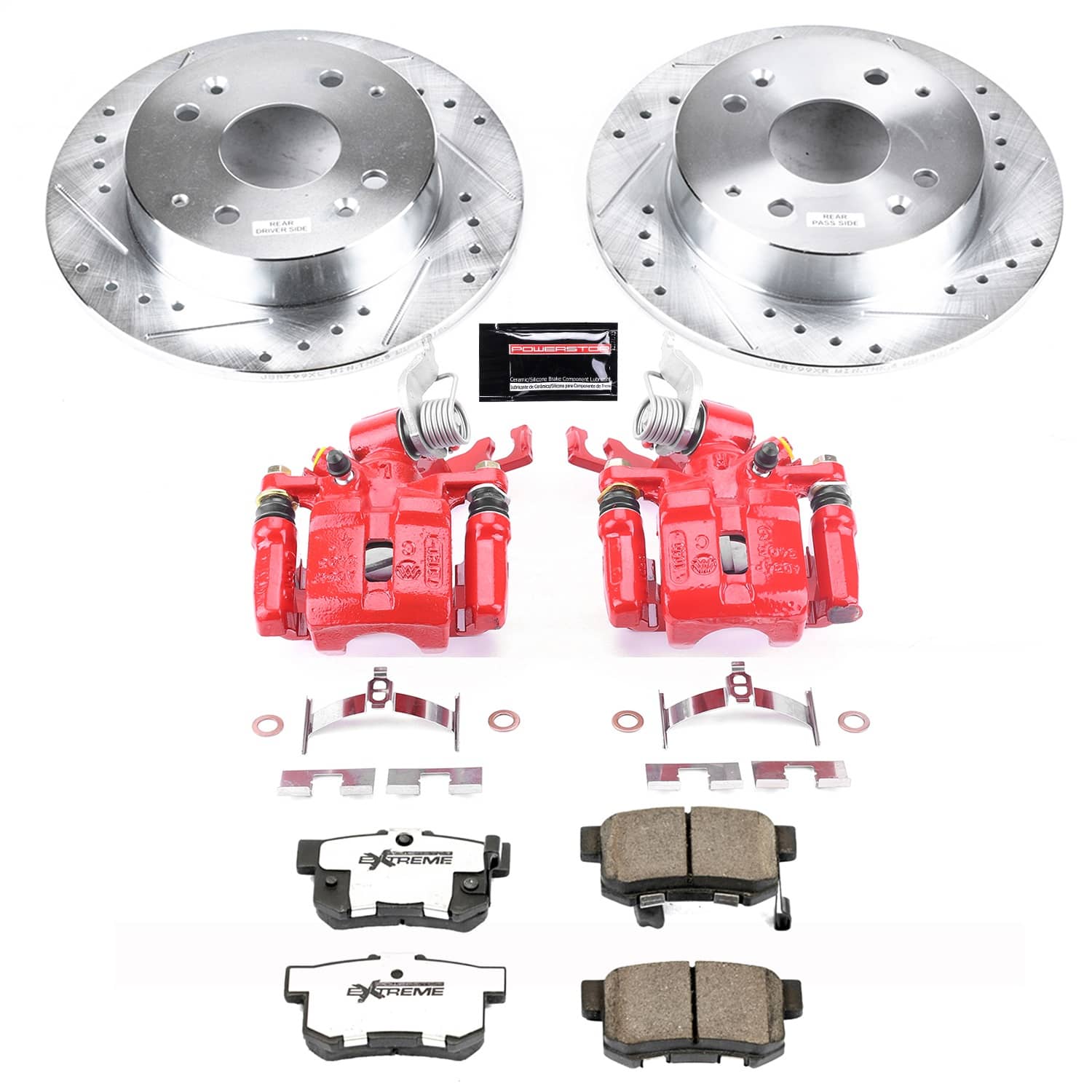 Power Stop - KC1244B-26 - Rear - Disc Brake Pad/Caliper and Rotor Kit