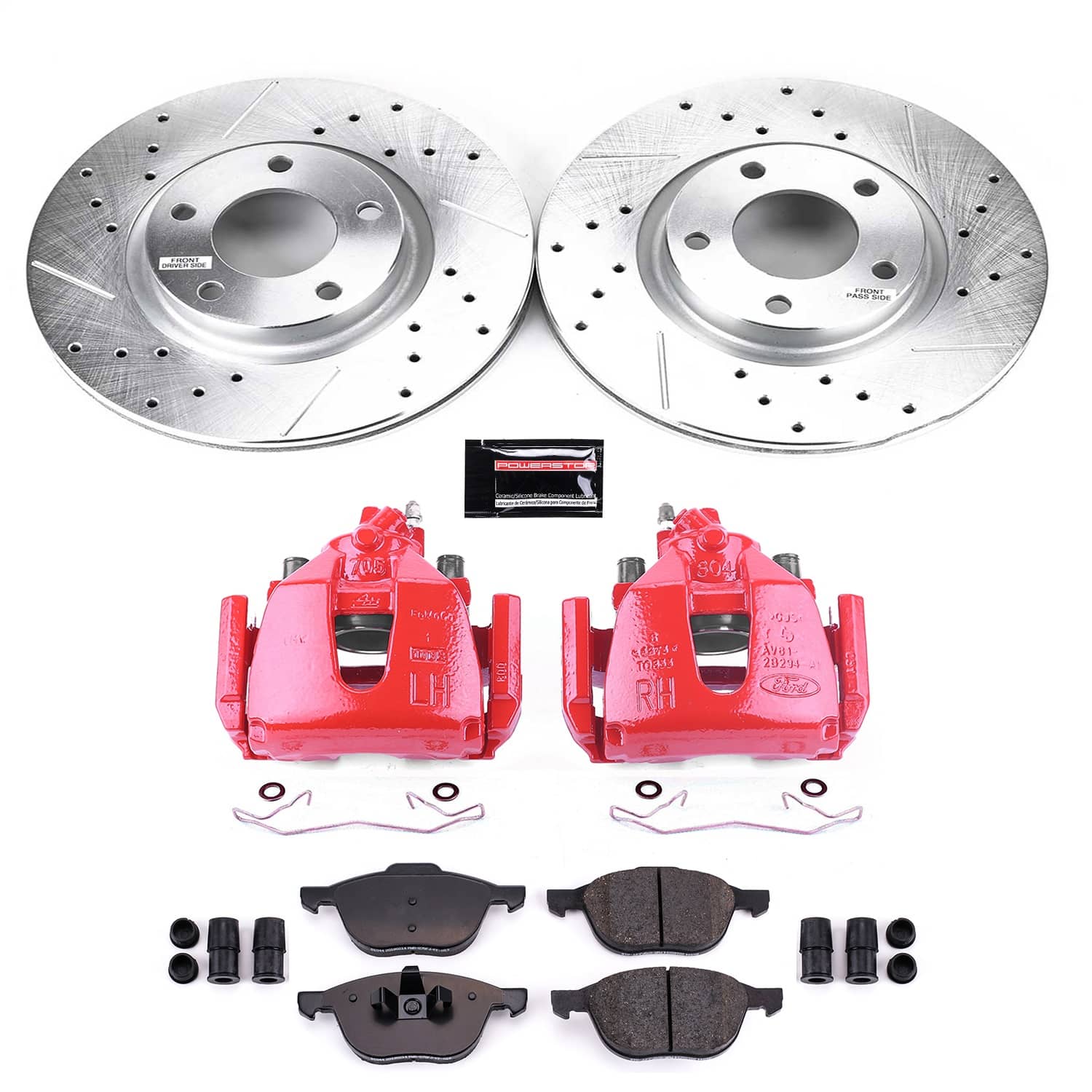 Power Stop - KC125A - Front - Disc Brake Pad/Caliper and Rotor Kit