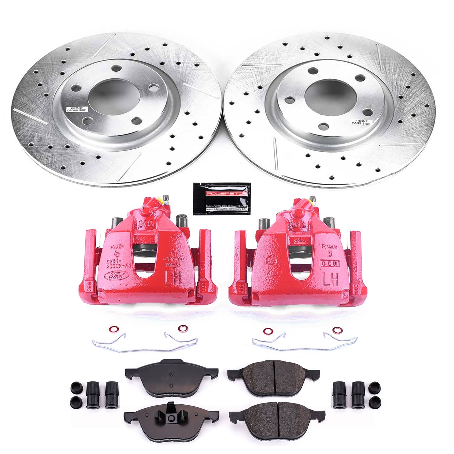 Power Stop - KC125C - Front - Disc Brake Pad/Caliper and Rotor Kit
